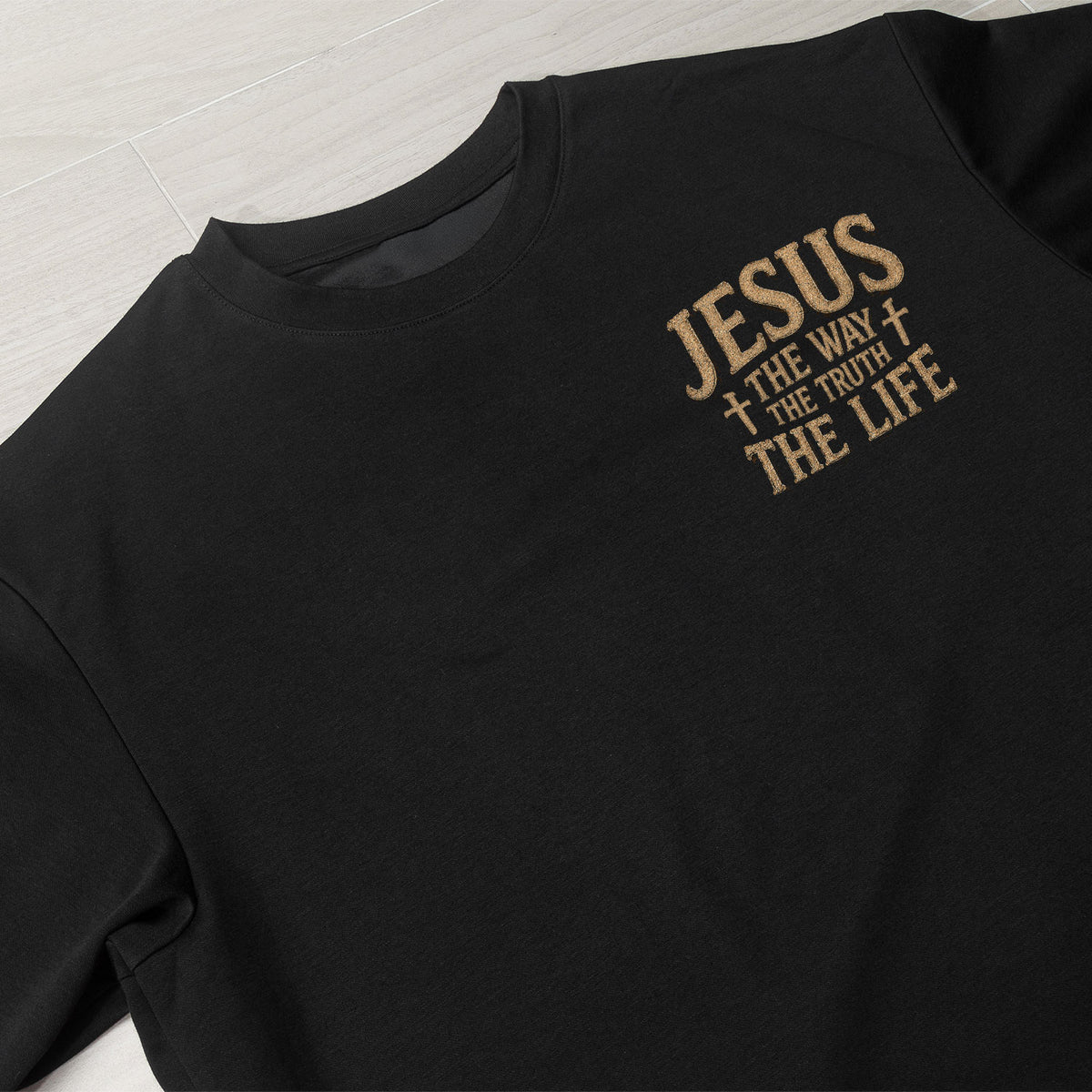 Jesus The Way The Truth The Life Cross Wings Crown Of Thorns Christian T Shirt Men - Rust Field Wear