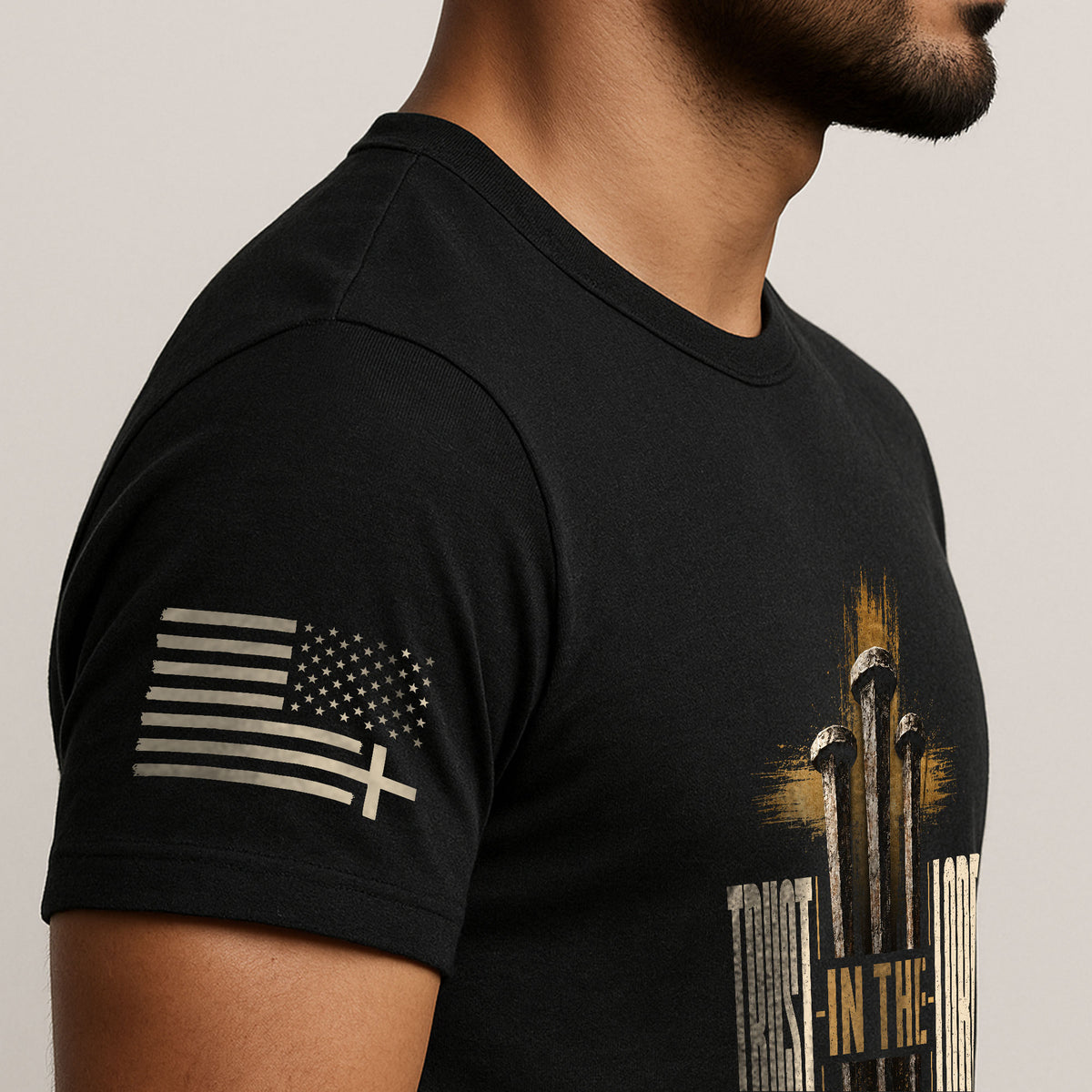 Trust In The Lord T Shirt Christian Proverbs 3 5 6 Bible Verse Faith Cross Tee - Rust Field Wear