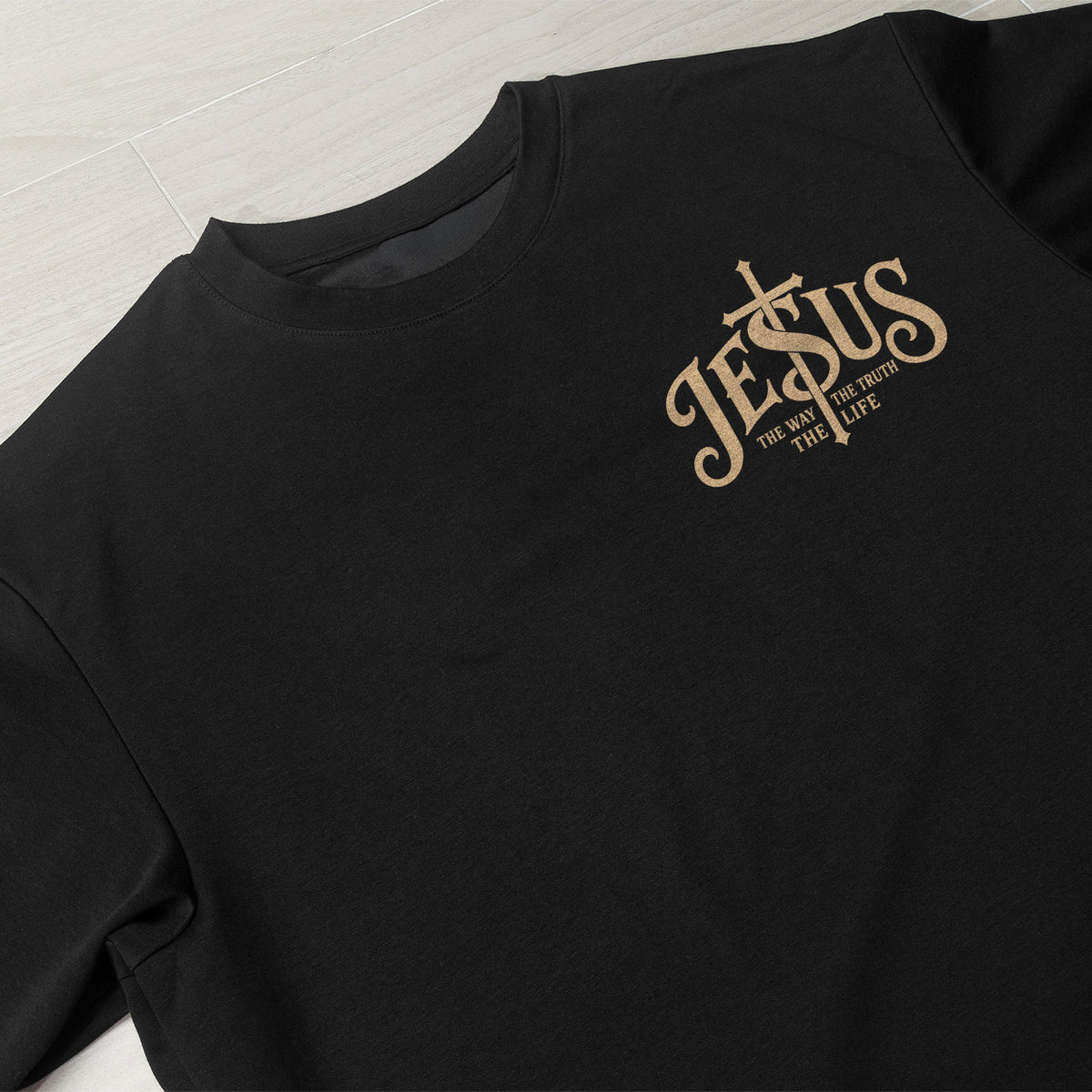 The Way The Truth The Life John American Flag Cross Crown Of Thorns Graphic T Shirt Men - Rust Field Wear