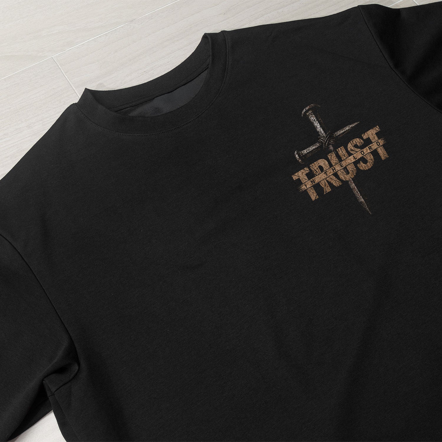 Trust in the Lord Shirt Men Christian Jesus American Flag T-Shirt Religious Faith Tee - Rust Field Wear