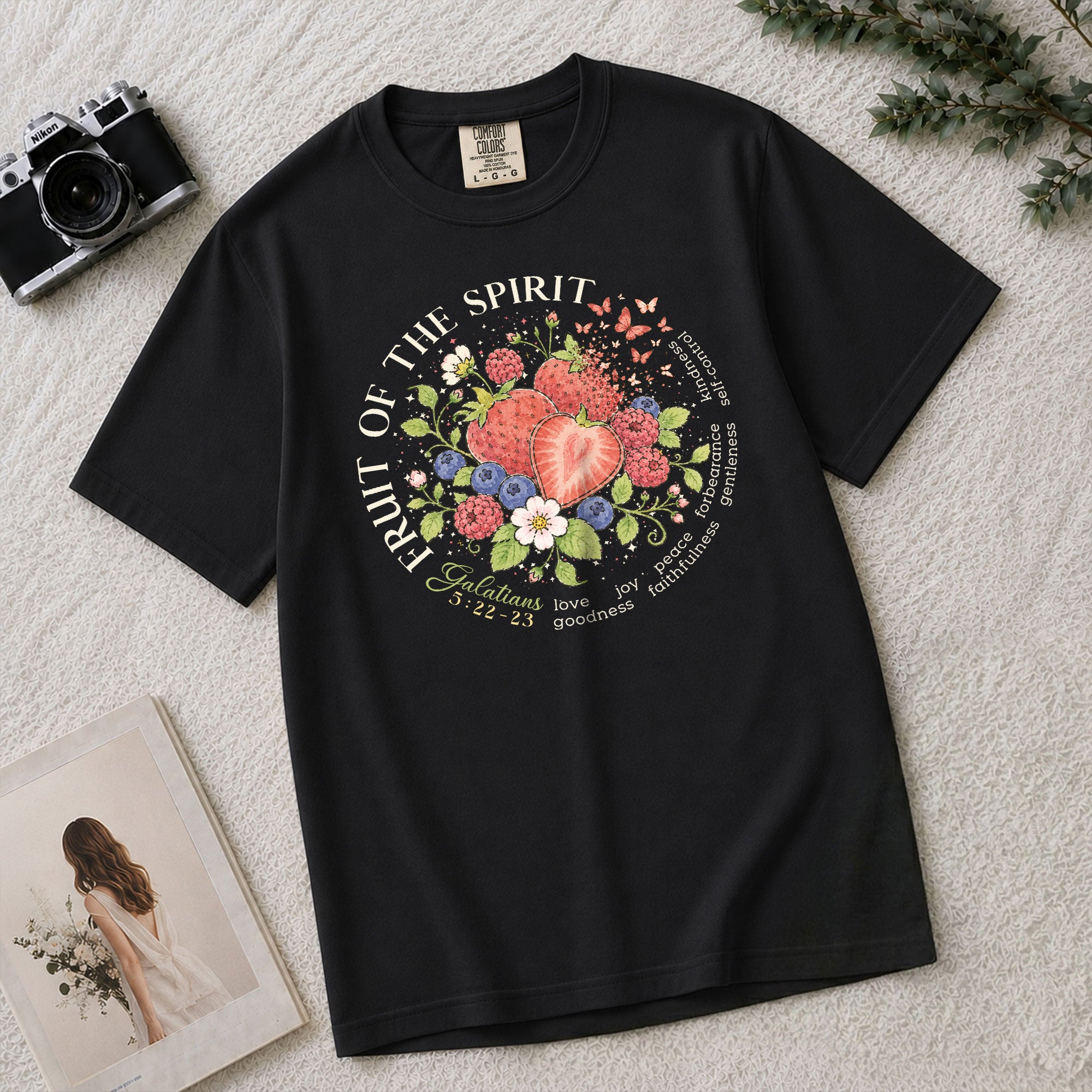 Fruit Of The Spirit Galatians 5 22 23 Berry Christian Graphic Tee For Women Apparel