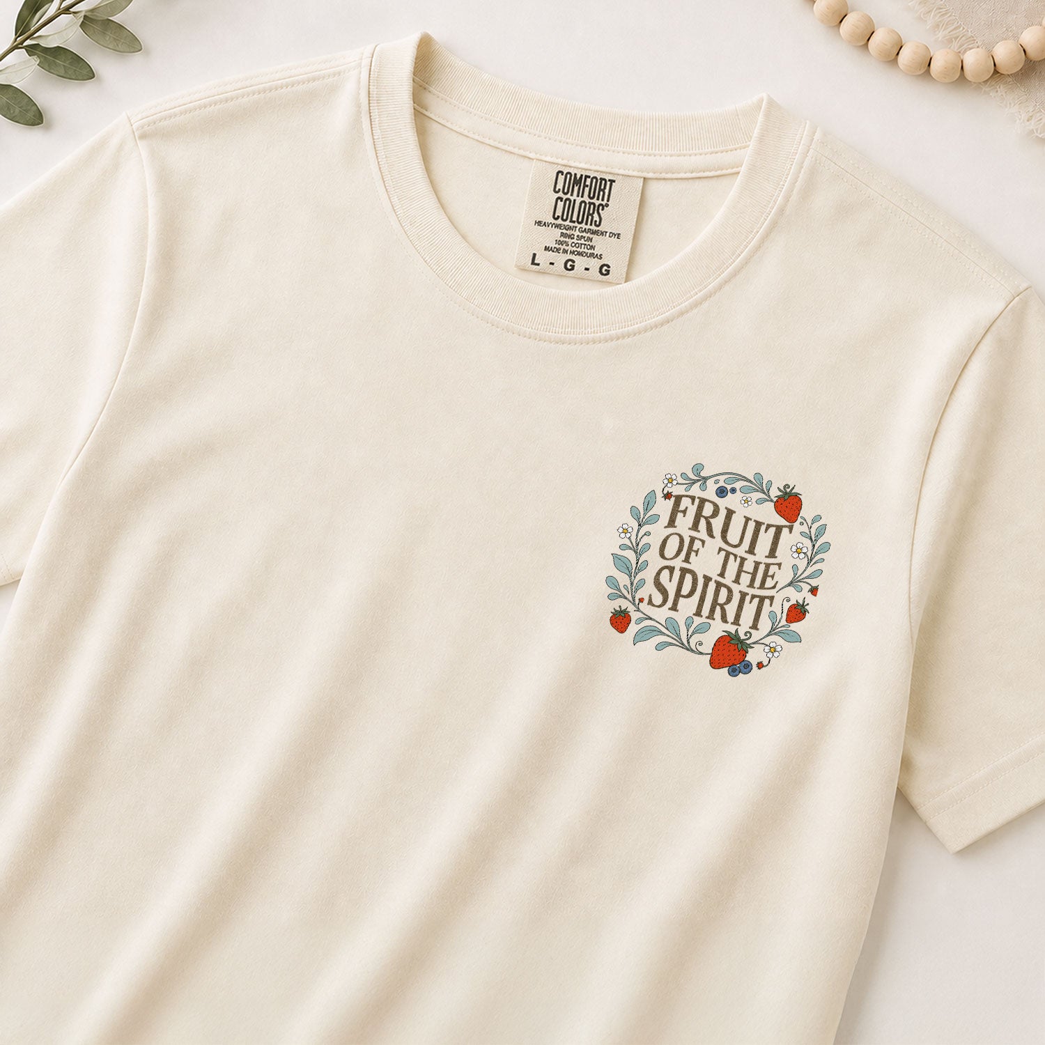 Fruit Of The Spirit Galatians Scripture Berry Cream Christian Tee For Women Apparel