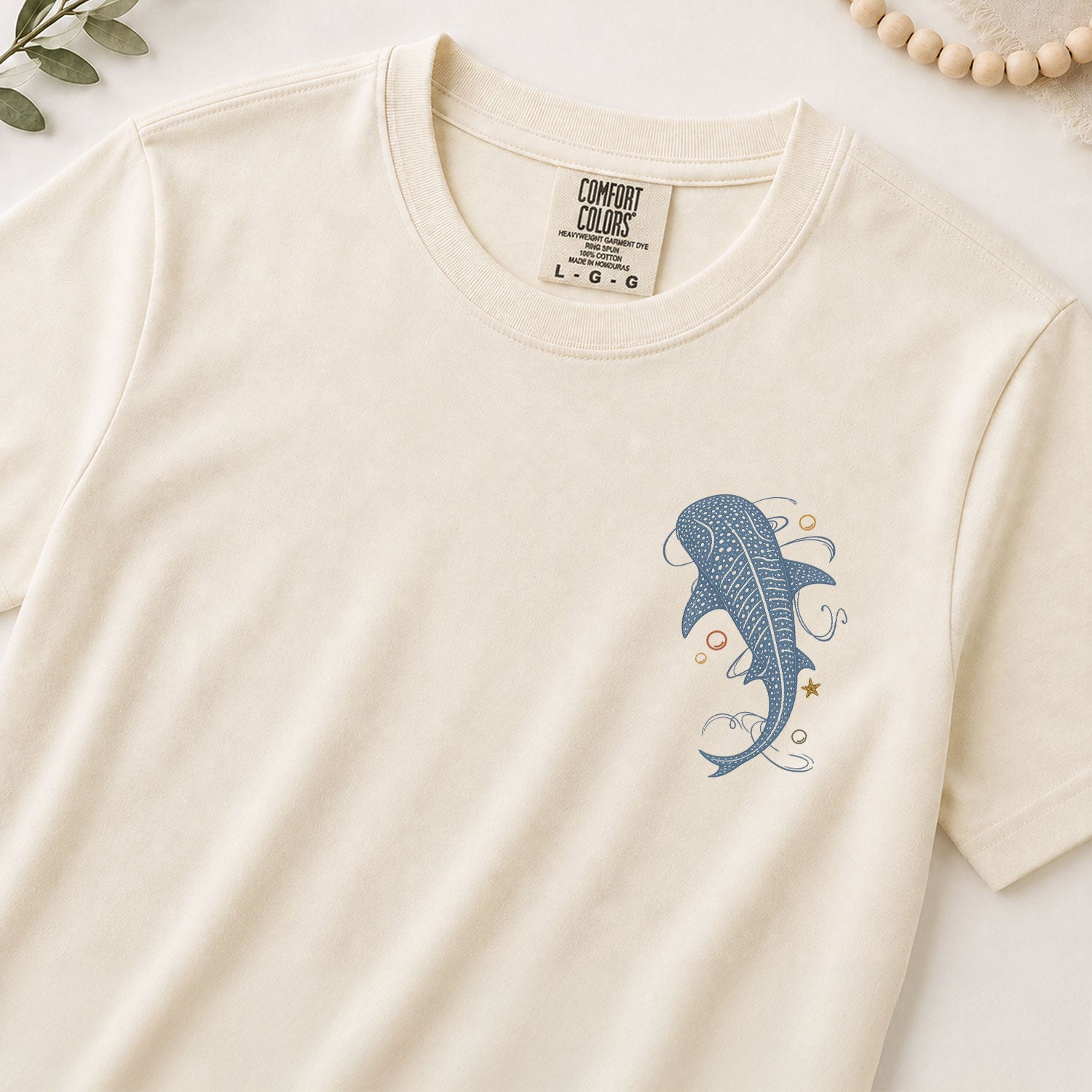 Deep Waters T-Shirt Women Colorful Typography Whale Shark Graphic Tee Isaiah 43 2 Faith