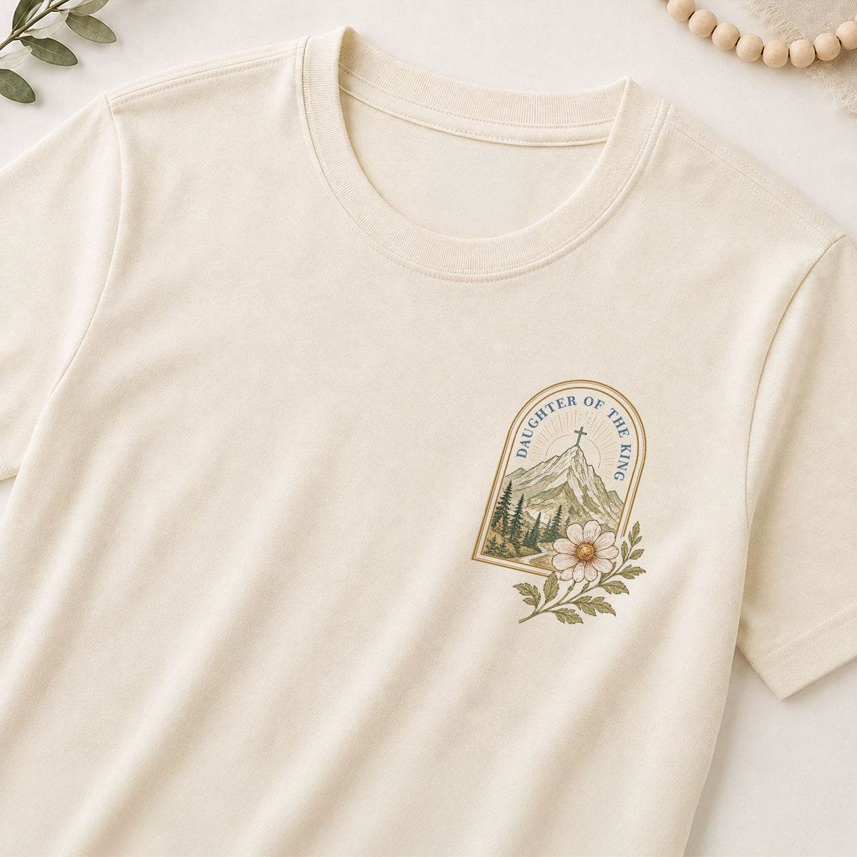 Inspirational Christian Daughter King Mountain Aesthetic Women Graphic Tee Shirt Vintage - Rust Field Wear