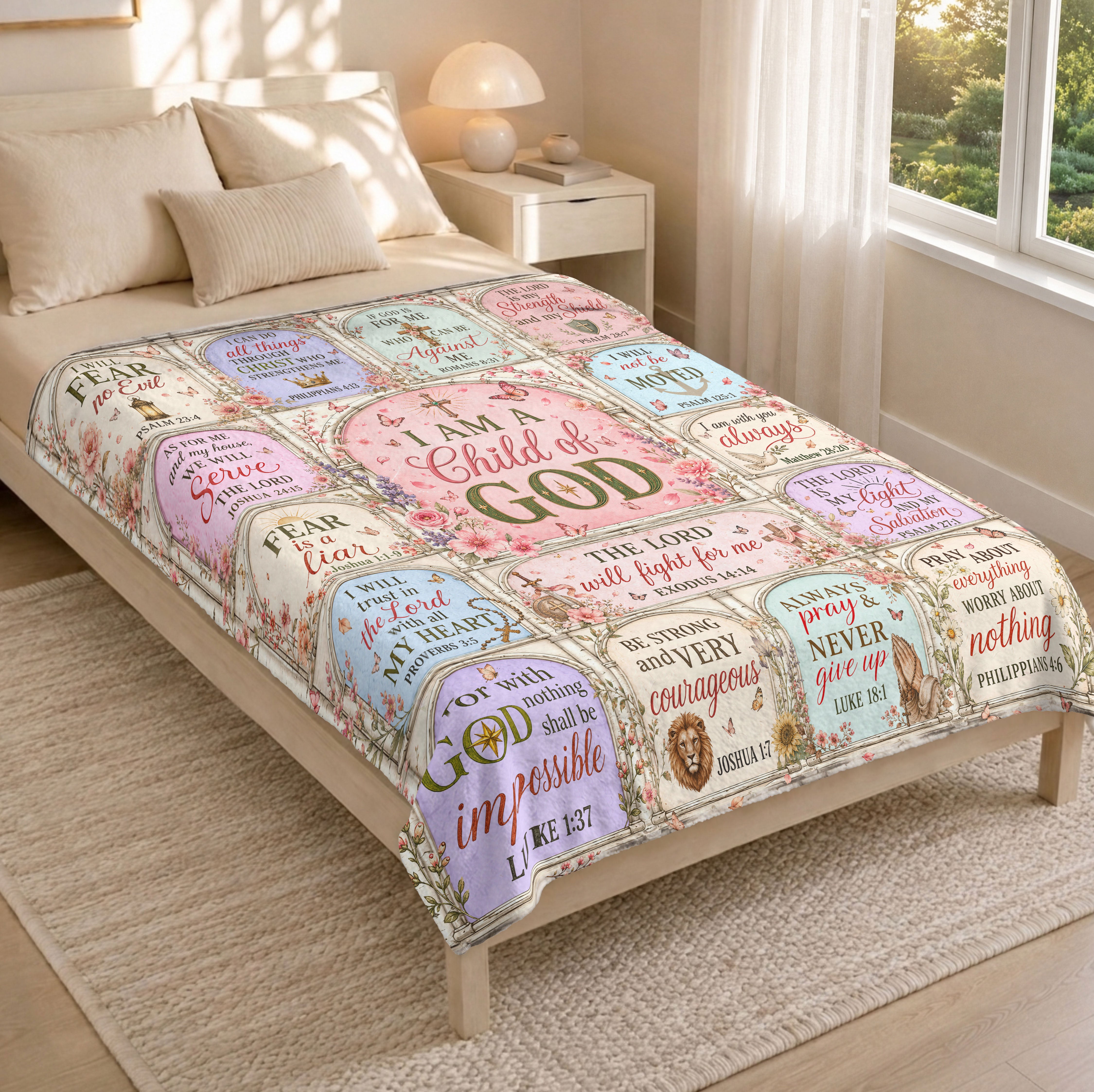 I Am A Child Of God Blanket Pink Bible Verse Throw Cozy Christian Scripture Faith Gift