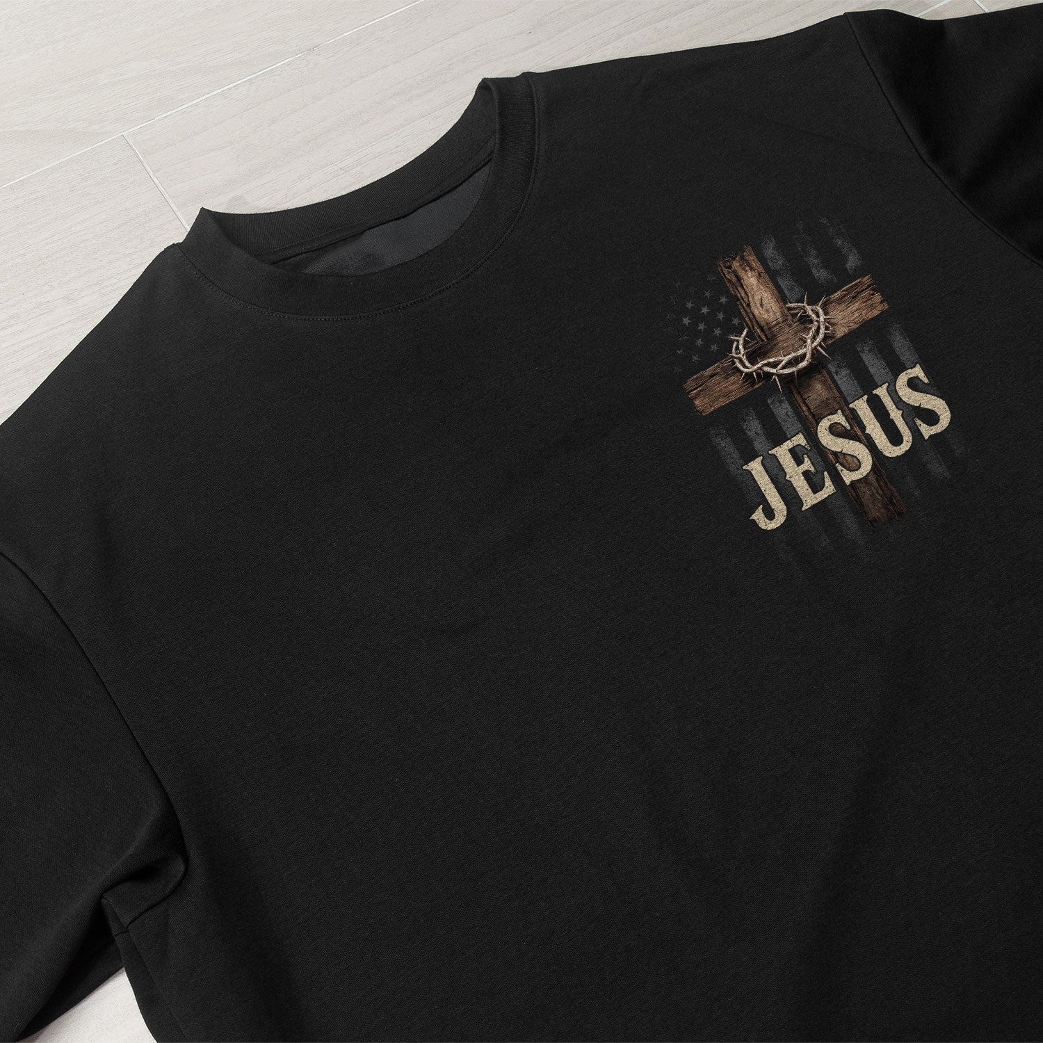 Jesus The Way The Truth The Life Men T-Shirt John 14 6 Wooden Cross Christian Graphic Tee