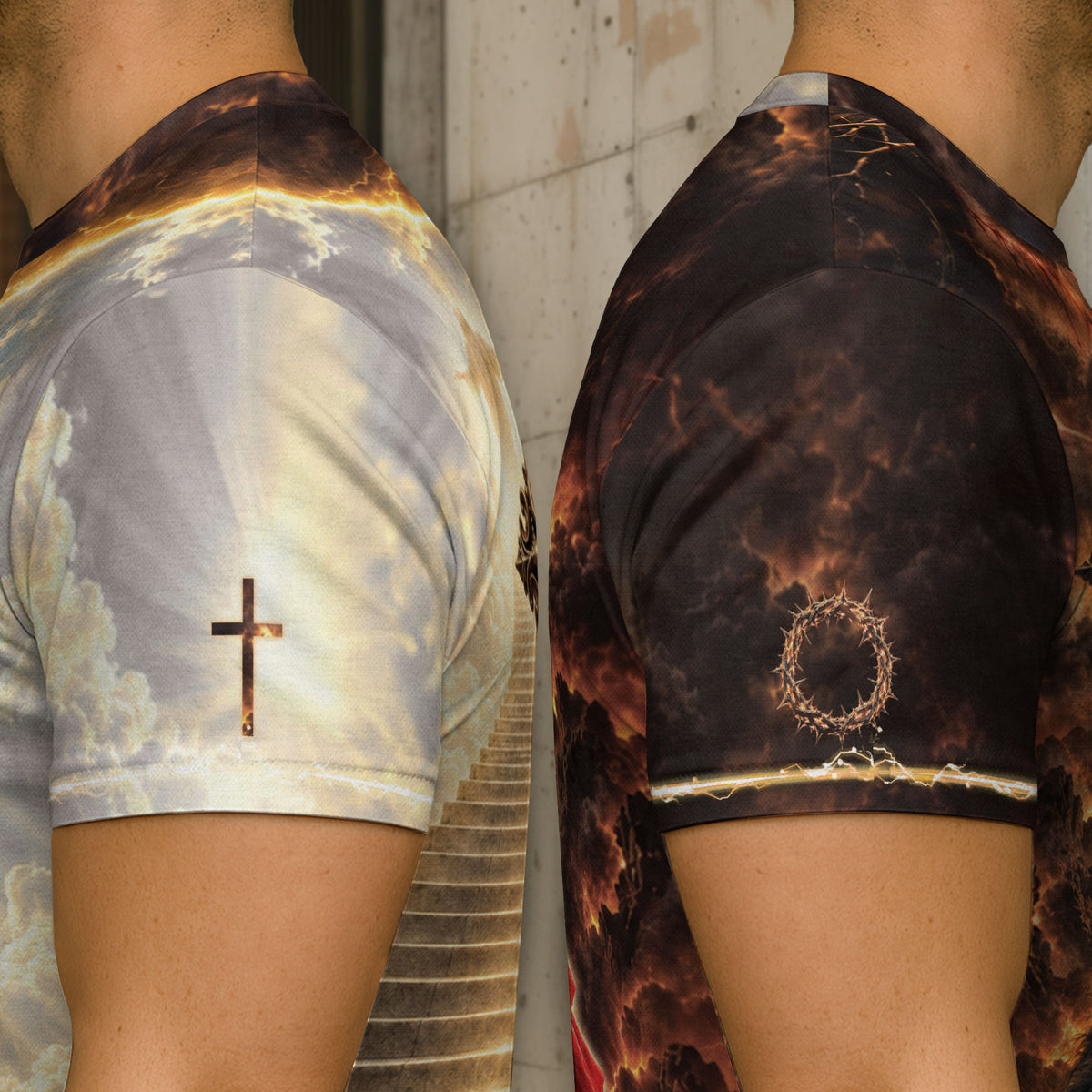 Devotional Faith Over Fear Lion Cross Christian Graphic Athletic Team Shirt Top Garment