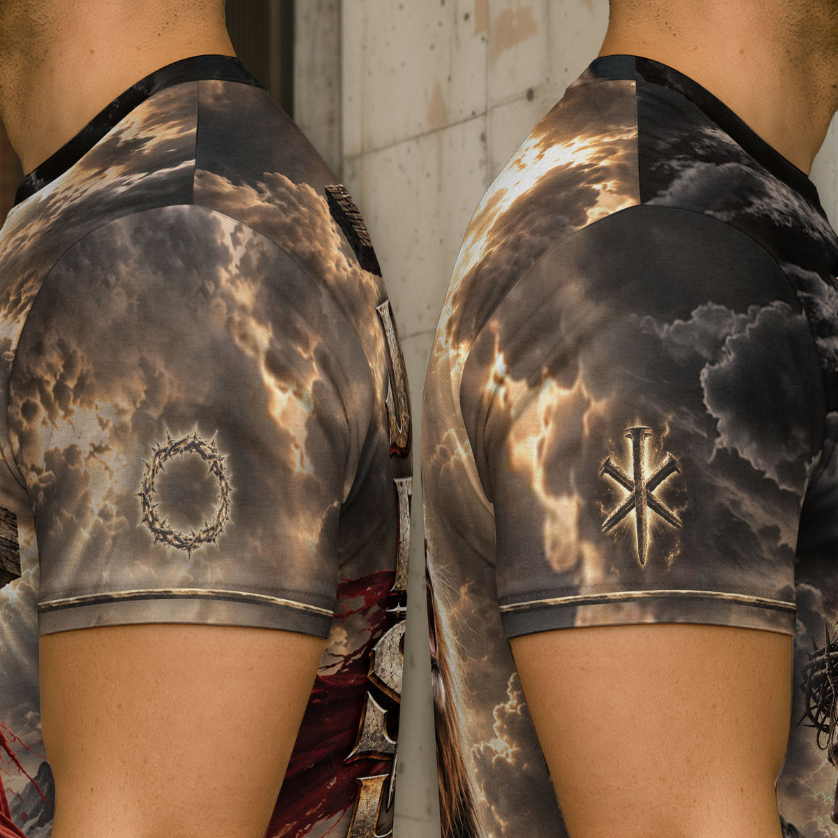 Unyielding Faith Over Fear Lion Cross Christian Graphic Apparel Shirt Top Garment Outfit