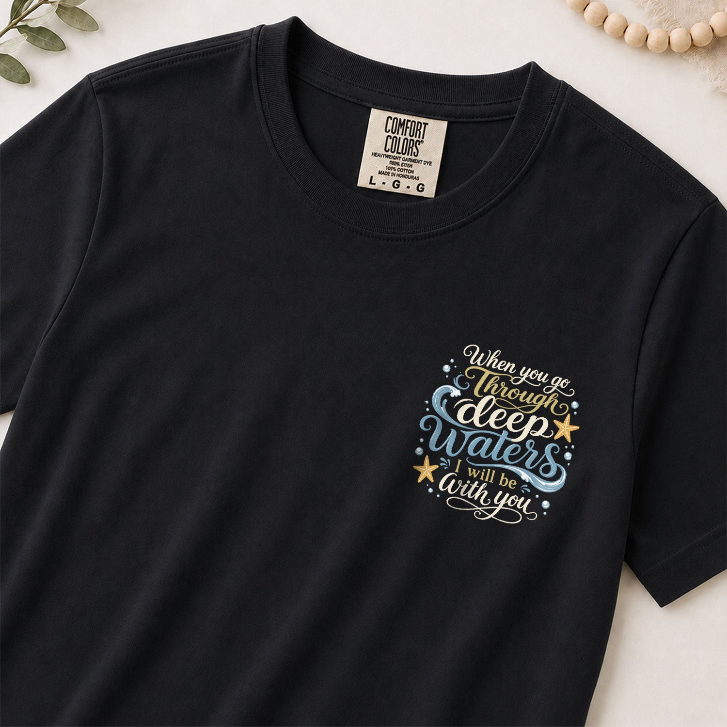 Deep Waters T-Shirt Women Isaiah 43 2 Whale Shark Ocean Bible Verse Christian Gift