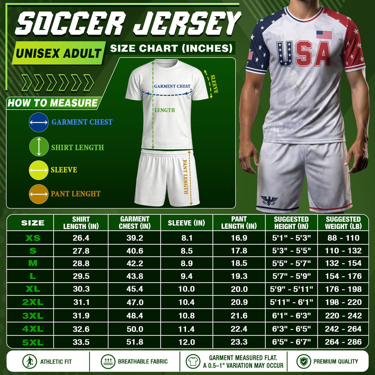 USA Soccer Jersey Adult Patriotic Eagle Shirt American National Football Team Tee
