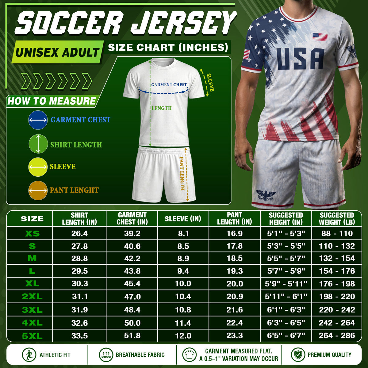 USA Soccer Jersey Adult Patriotic Eagle Athletic Shirt United States Soccer Tee