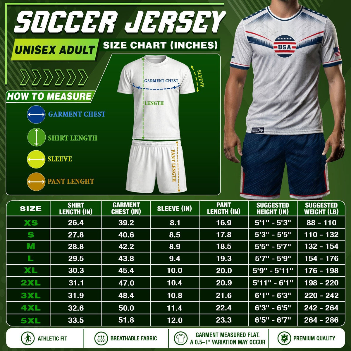 Adult USA Soccer Jersey Patriotic White Flag Pattern Lettering United States Fan Shirt - Rust Field Wear