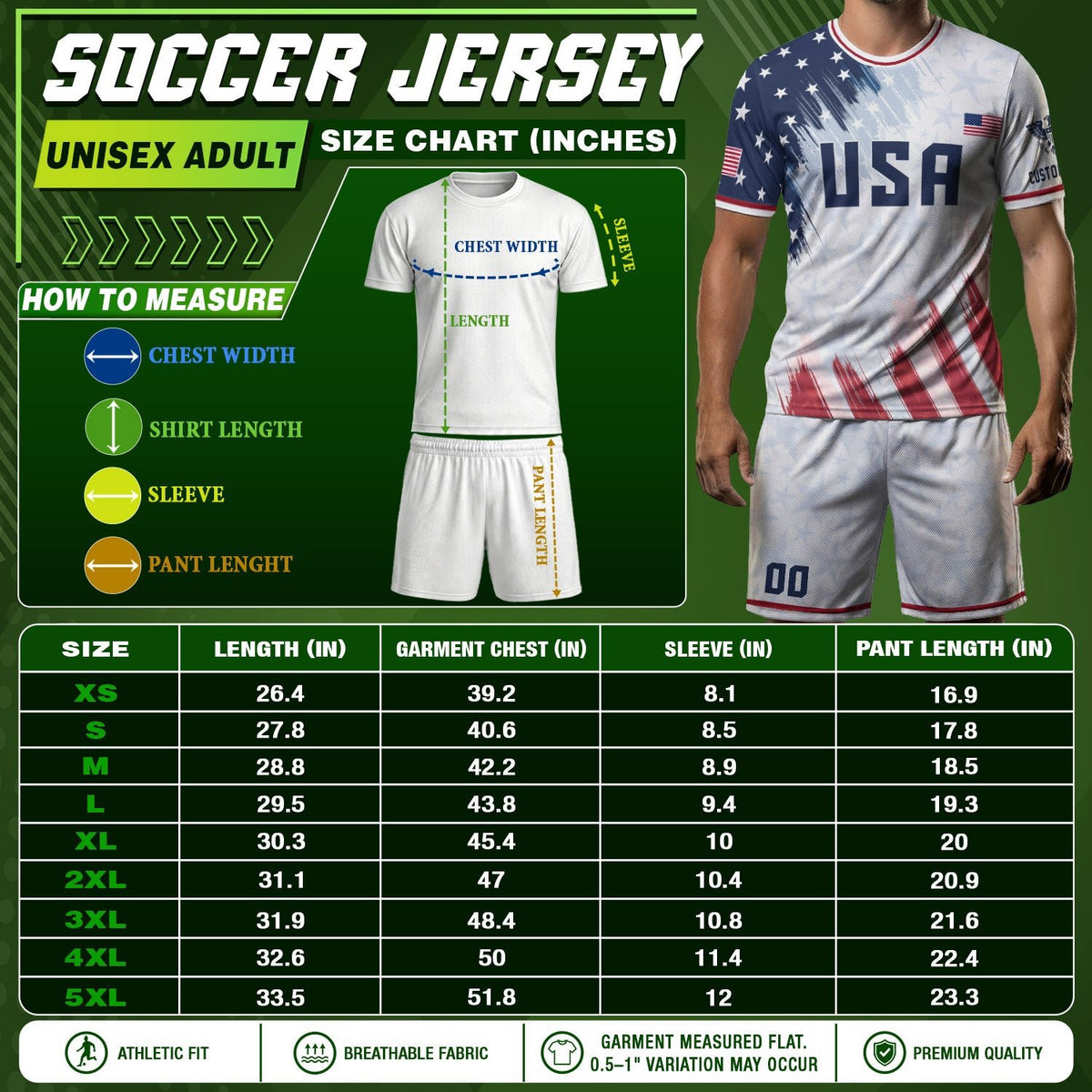 USA Soccer Jersey White Custom American Football Shirt Graphic Patriotic Tee Men - Rust Field Wear
