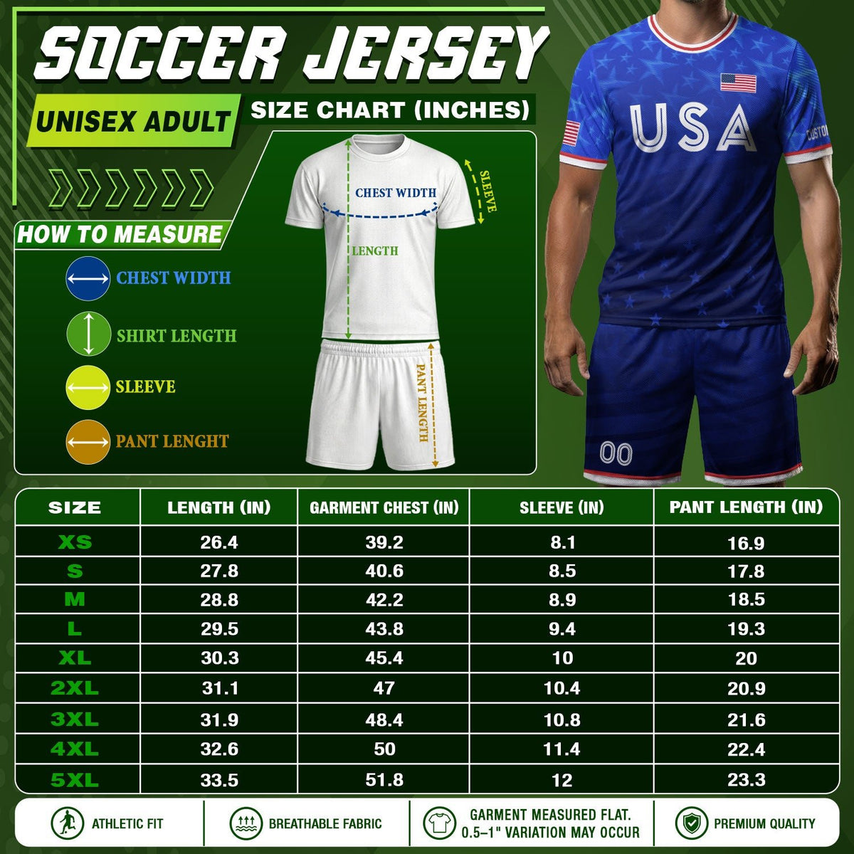 USA Soccer Jersey Blue Personalized American Football Shirt All Over Stars Print Men - Rust Field Wear