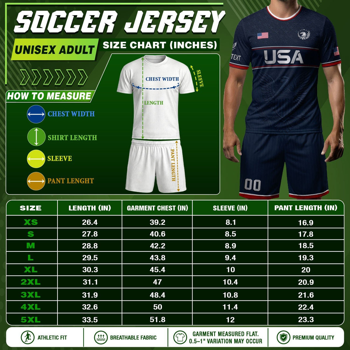 Adult Custom USA Soccer Jersey Personalize Name Number Patriotic Graphic Team Shirt - Rust Field Wear