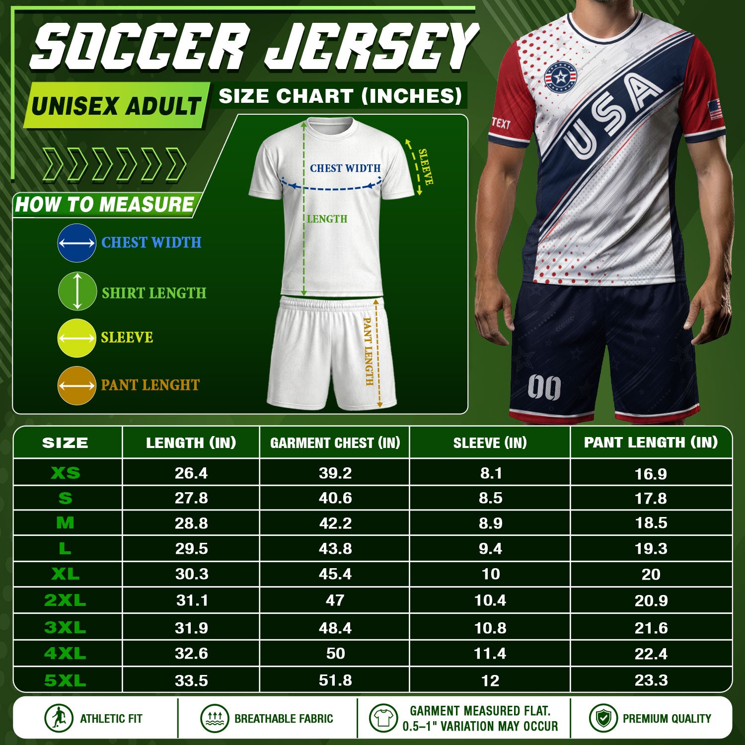 Custom Adult White Soccer Jersey - Personalized Name & Number USA Patriotic Sportswear