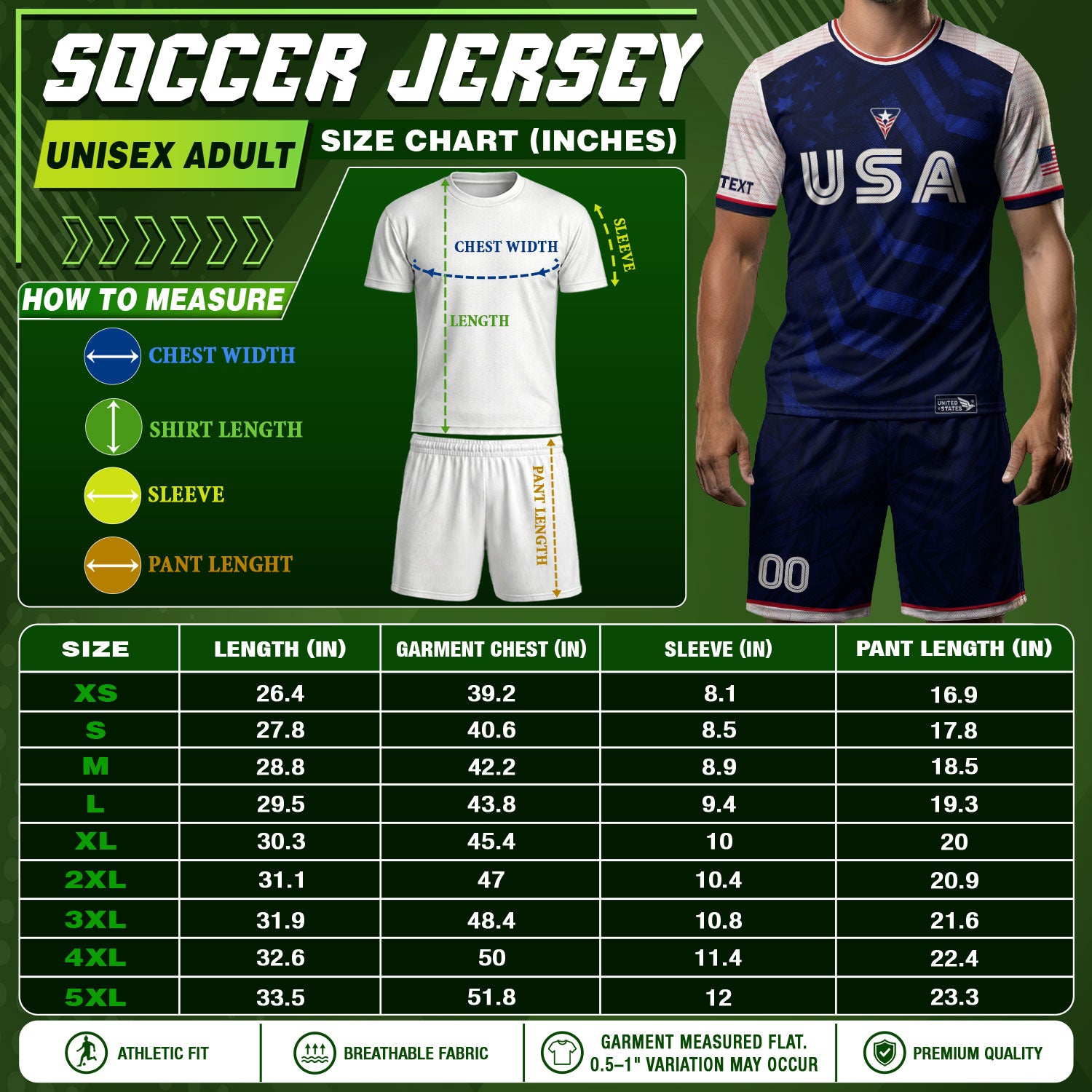 Custom Dark Blue USA Soccer Jersey - Personalized Name & Number American Sports Gear