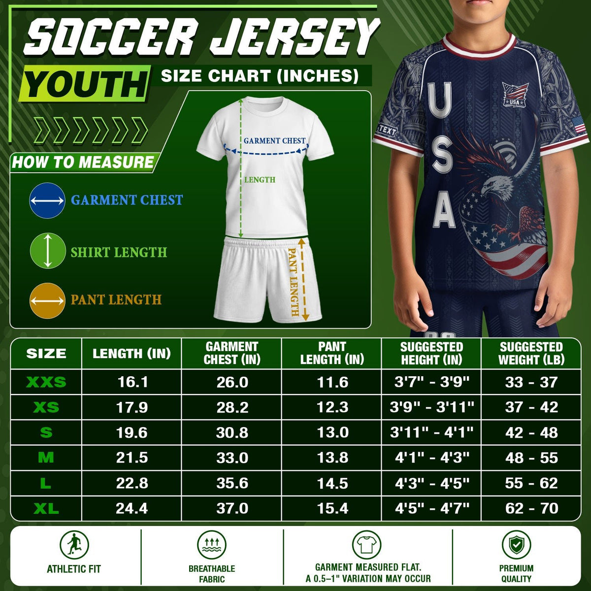 Custom Name Kids Soccer Jersey Personalized USA Youth Eagle Athletic Sport T Shirt - Rust Field Wear