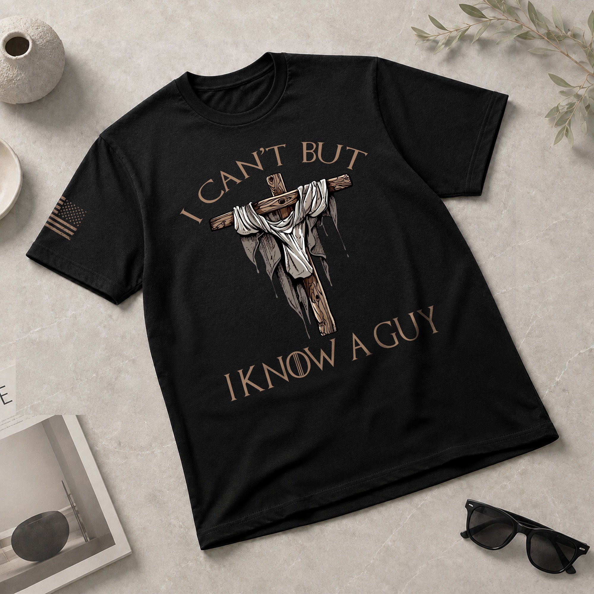 My Strength Is In Him "I Know A Guy"" Jesus ", Christian Tee Shirts - Faith Shirts for Men - Rust Field Wear