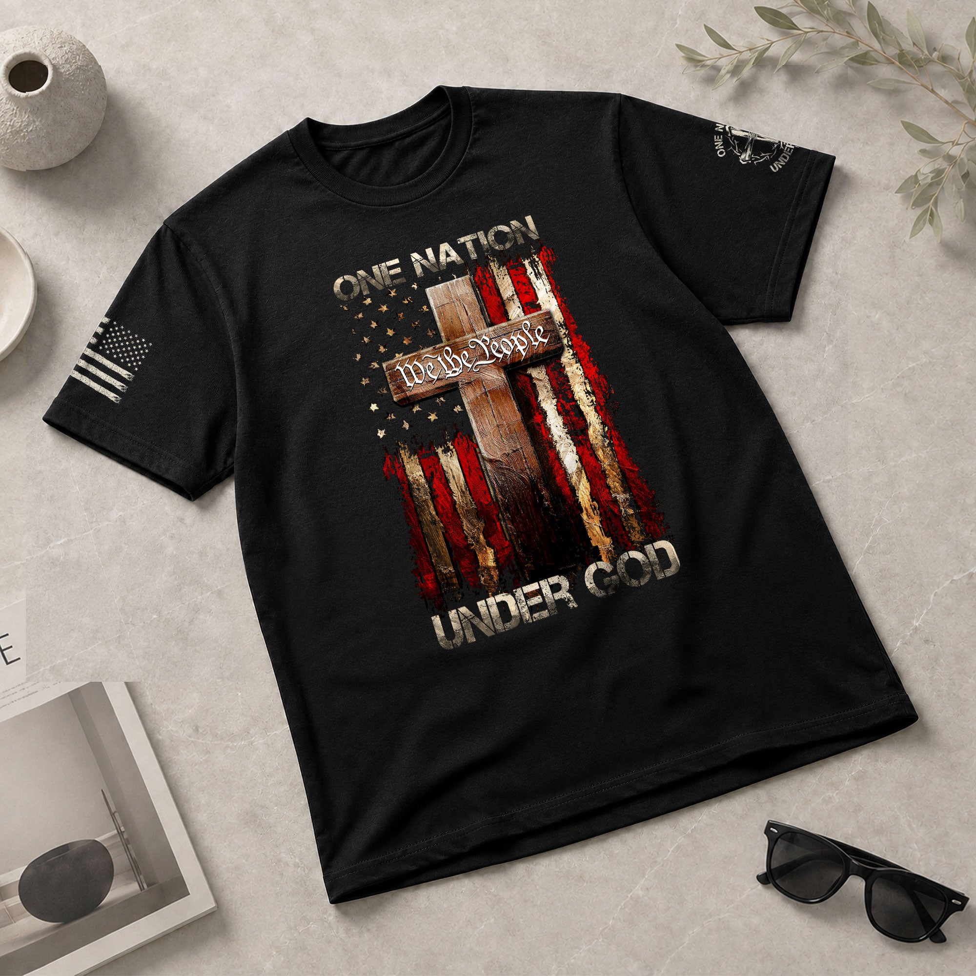 Christian Shirts for Men, One Nation Under God We The People - Christian Tee Shirts - Rust Field Wear