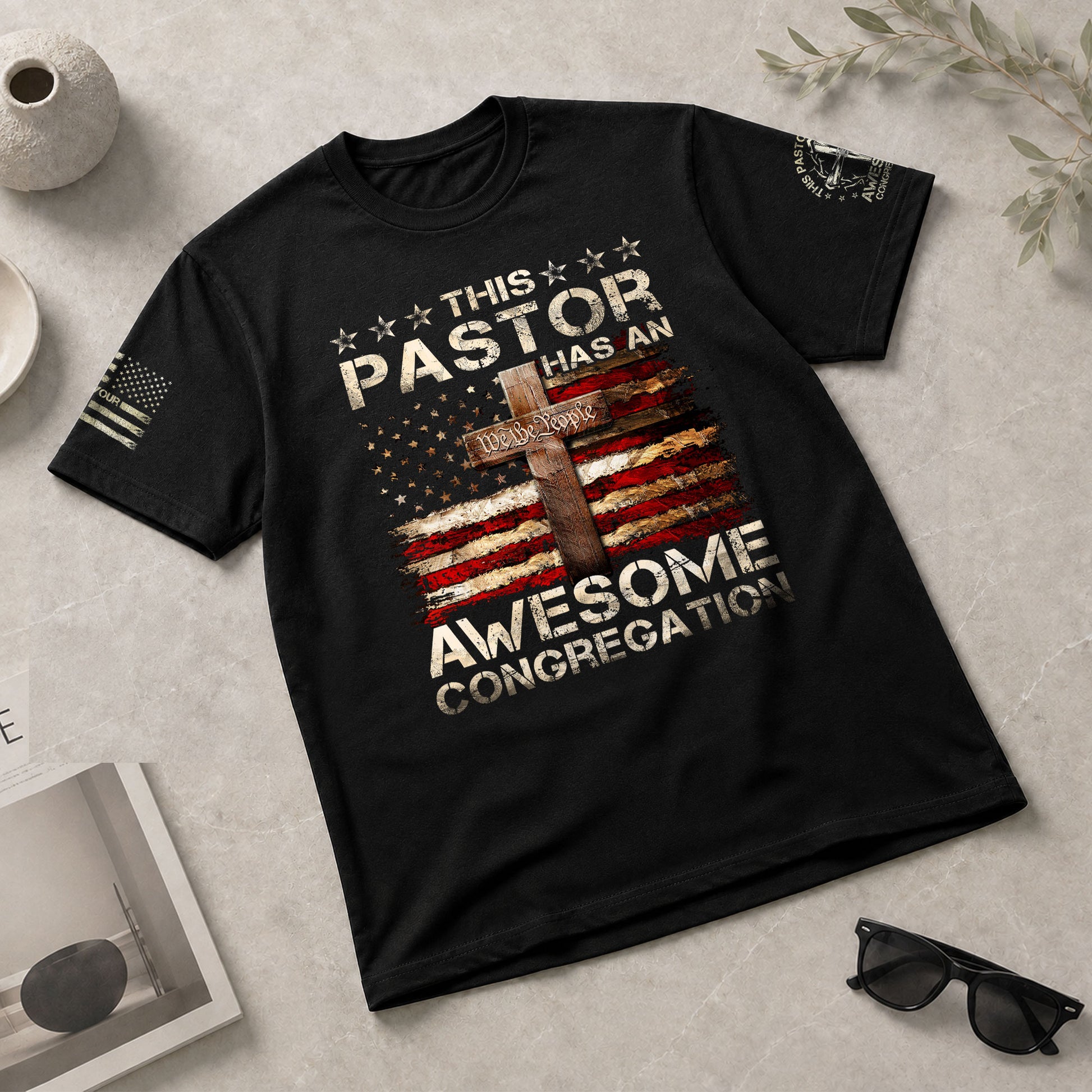 Christian Shirts for Men, Awesome Pastor A Proud Congregation's Statement of Faith - Christian Tee Shirts - Rust Field Wear