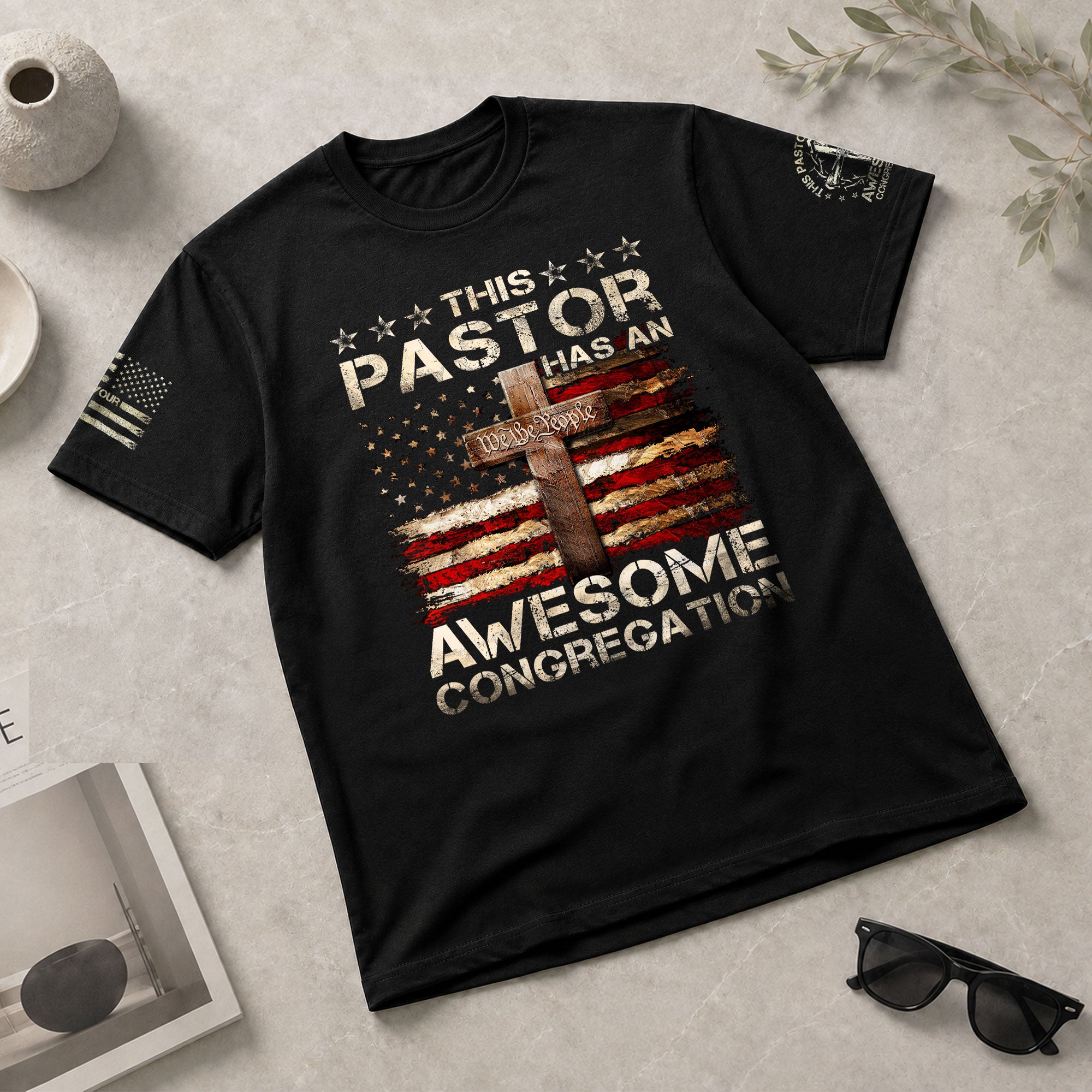 Christian Shirts for Men, Awesome Pastor A Proud Congregation's Statement of Faith - Christian Tee Shirts - Rust Field Wear