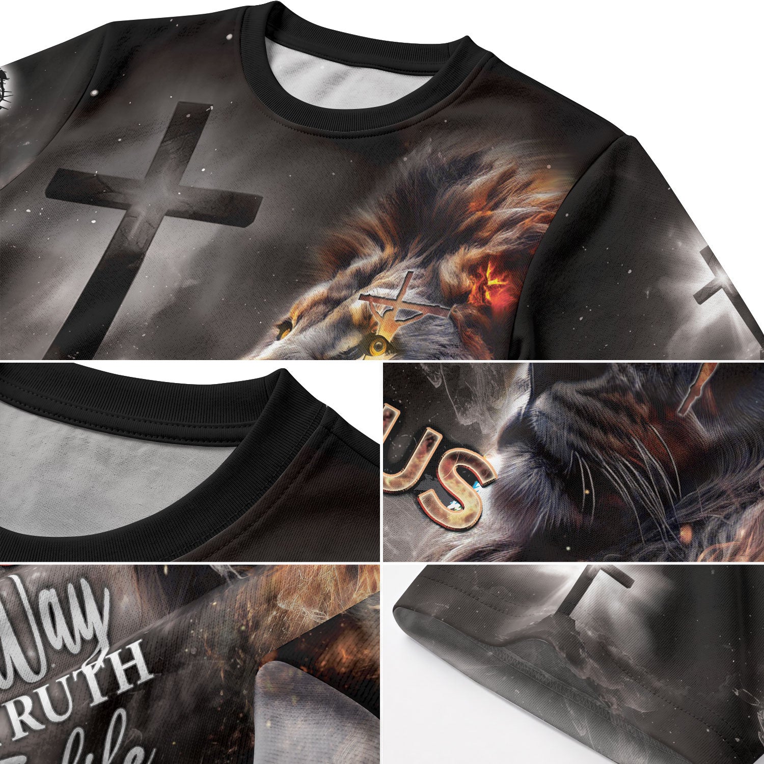 Christian Tee Shirts for Men, RustField Co - The Lion and The Cross Jesus The Way The Truth The Life, Freedom Shirts - Rust Field Wear