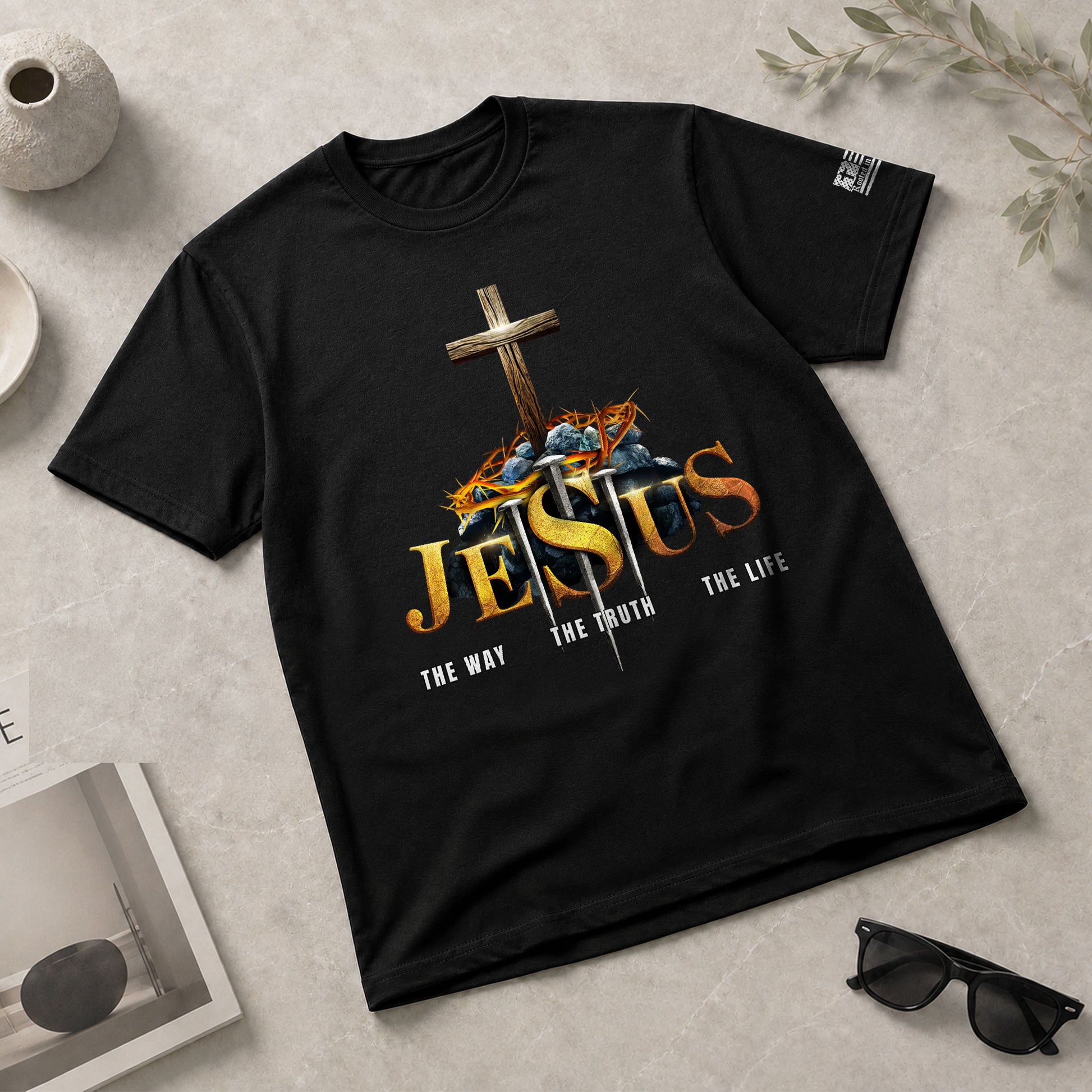 Christian Shirts for Men, JESUS The Way, Truth and Life - Christian Tee Shirts - Rust Field Wear