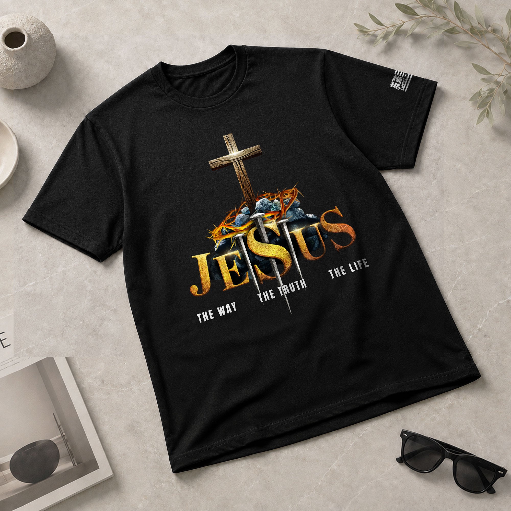 Christian Shirts for Men, JESUS The Way, Truth and Life - Christian Tee Shirts - Rust Field Wear