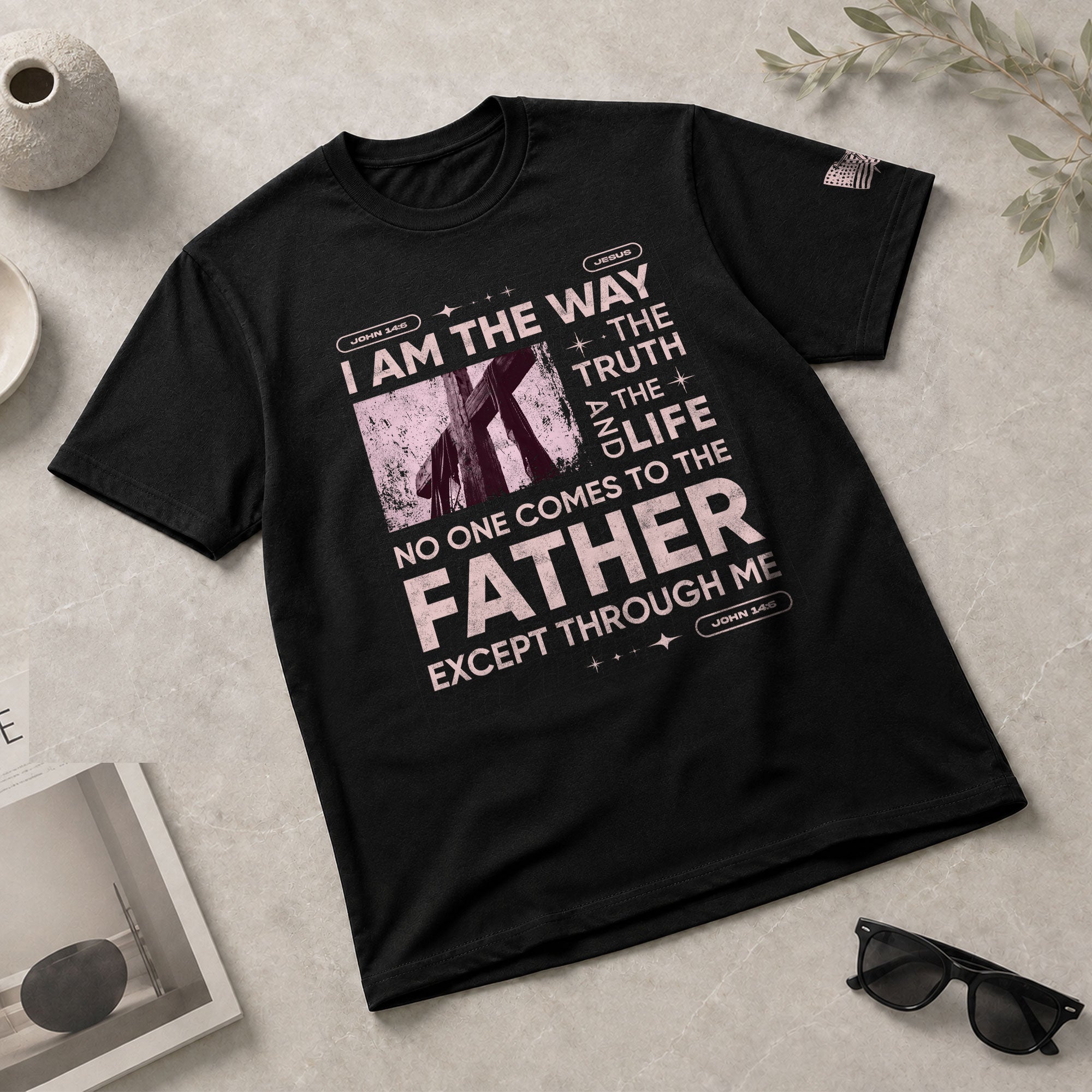 The Way, Truth and Life Cross, Christian Shirts for Men - Christian Tee Shirts - Rust Field Wear