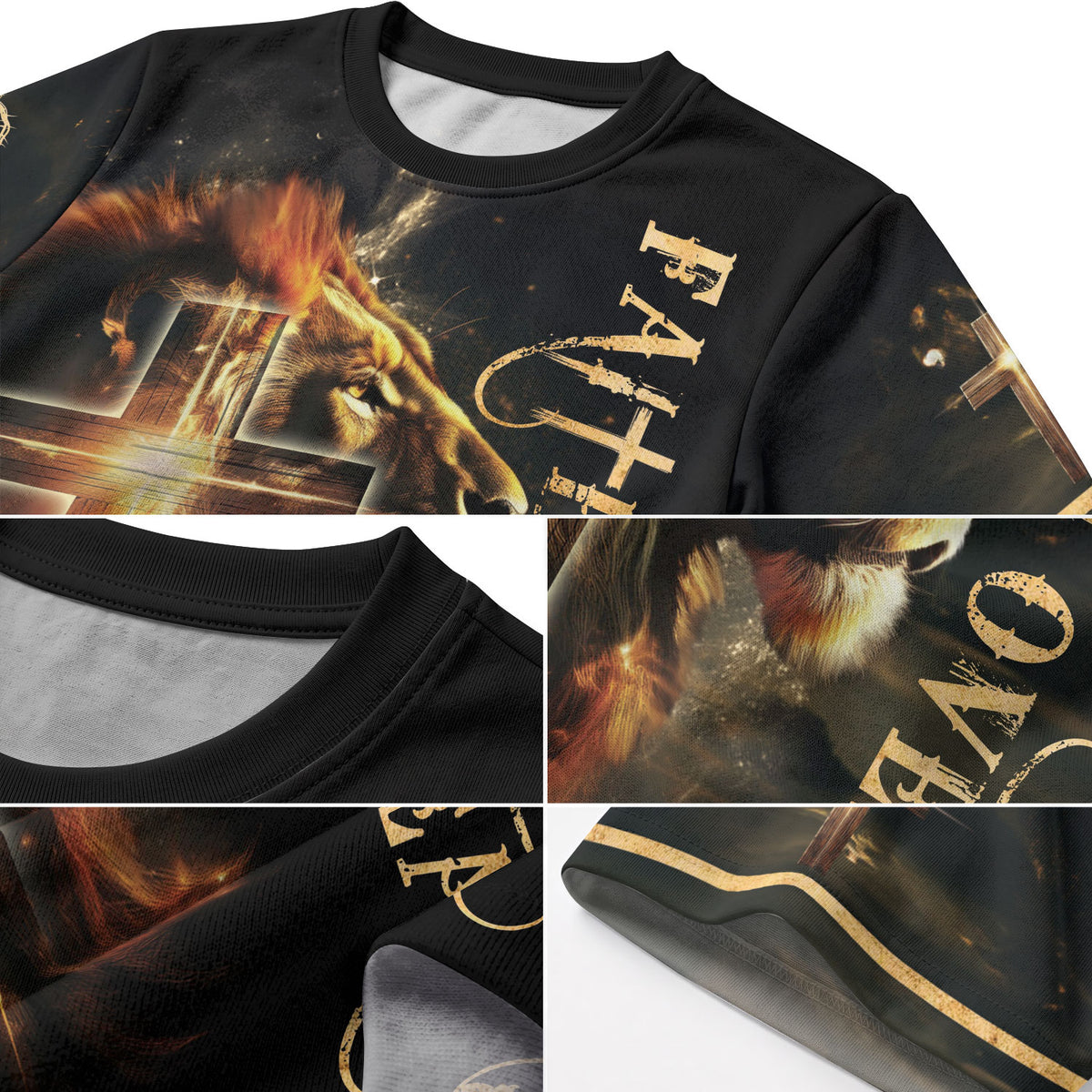 Christian Tee Shirts, Faith Over Fear Lion and Cross - Freedom Shirts for Men, RustField Co - Rust Field Wear