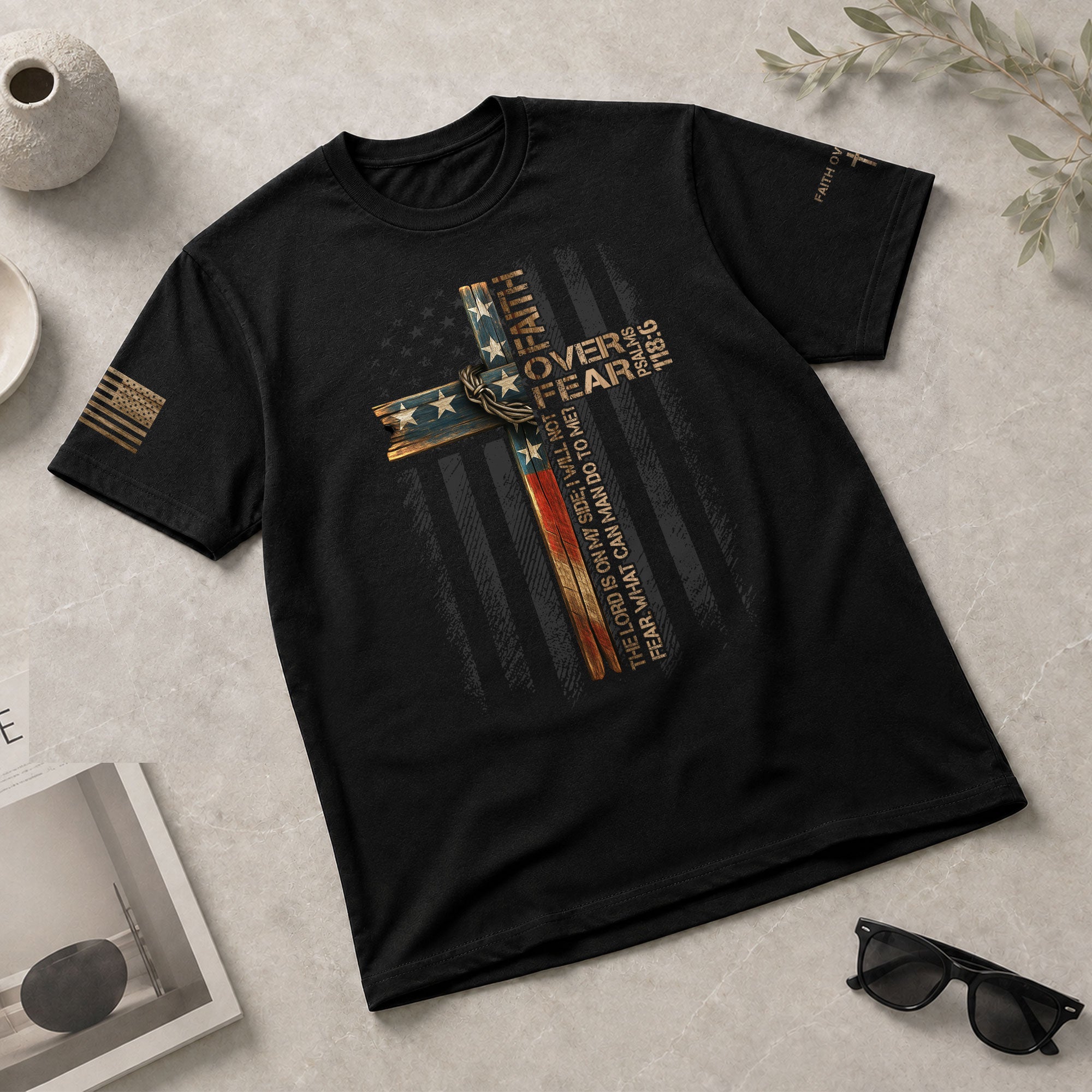 Faith Over Fear Psalm 118:6 Collection , Christian Warrior Tees - Christian Tee Shirts, Christian Shirts for Men - Rust Field Wear