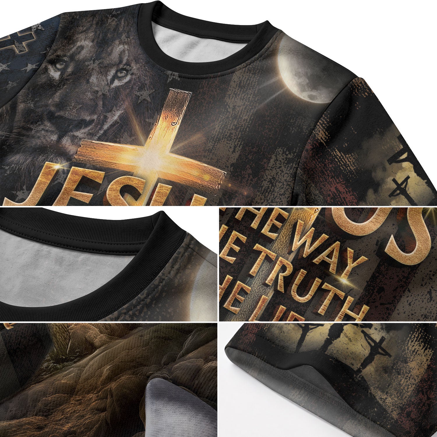 Jesus Is the Light The Way The Truth The Life with Cross and Flag, Freedom Shirts - Christian Tee Shirts for Men, RustField Co - Rust Field Wear