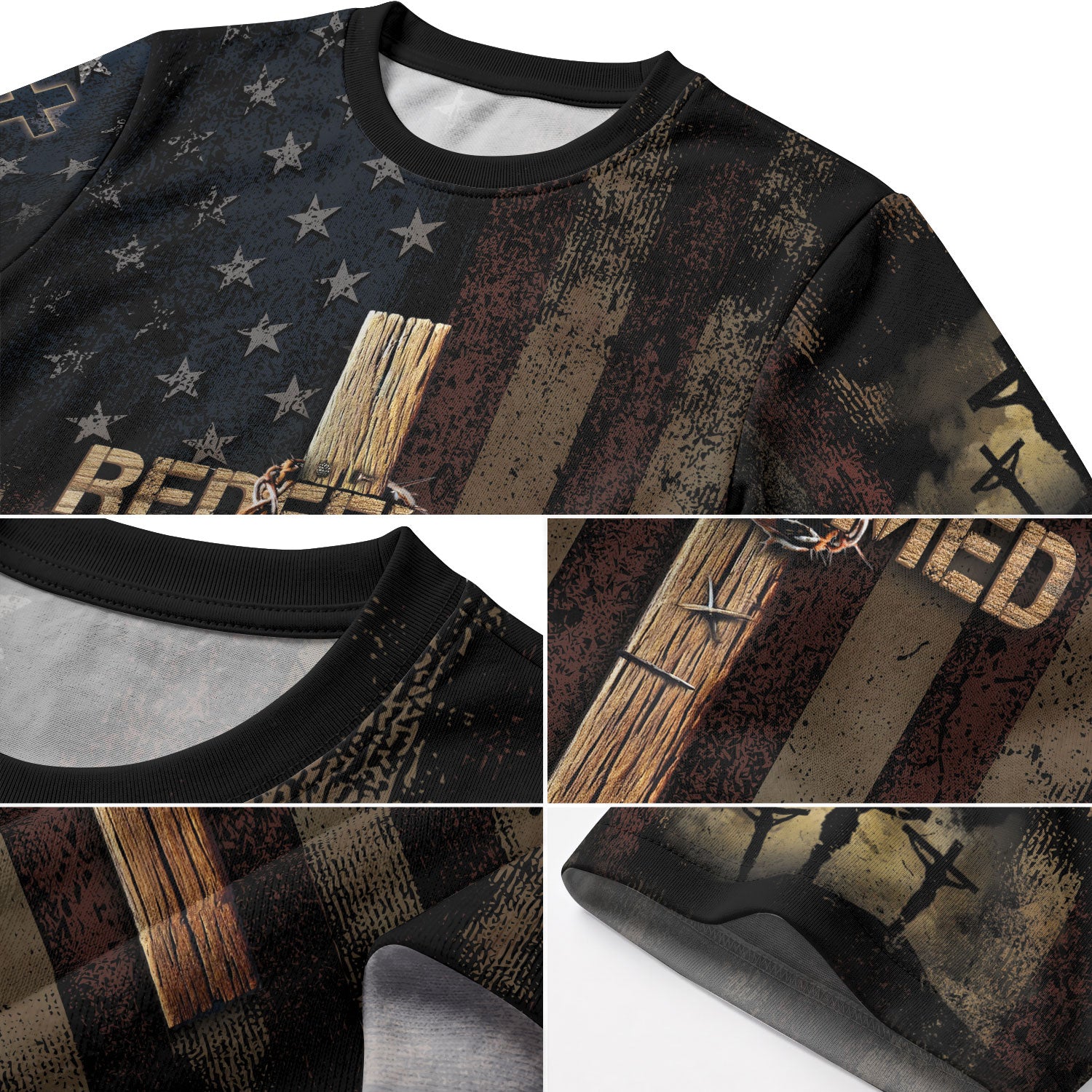 Redeemed Cross of Freedom and Crown of Thorns, Freedom Shirts - Christian Tee Shirts for Men, RustField Co - Rust Field Wear