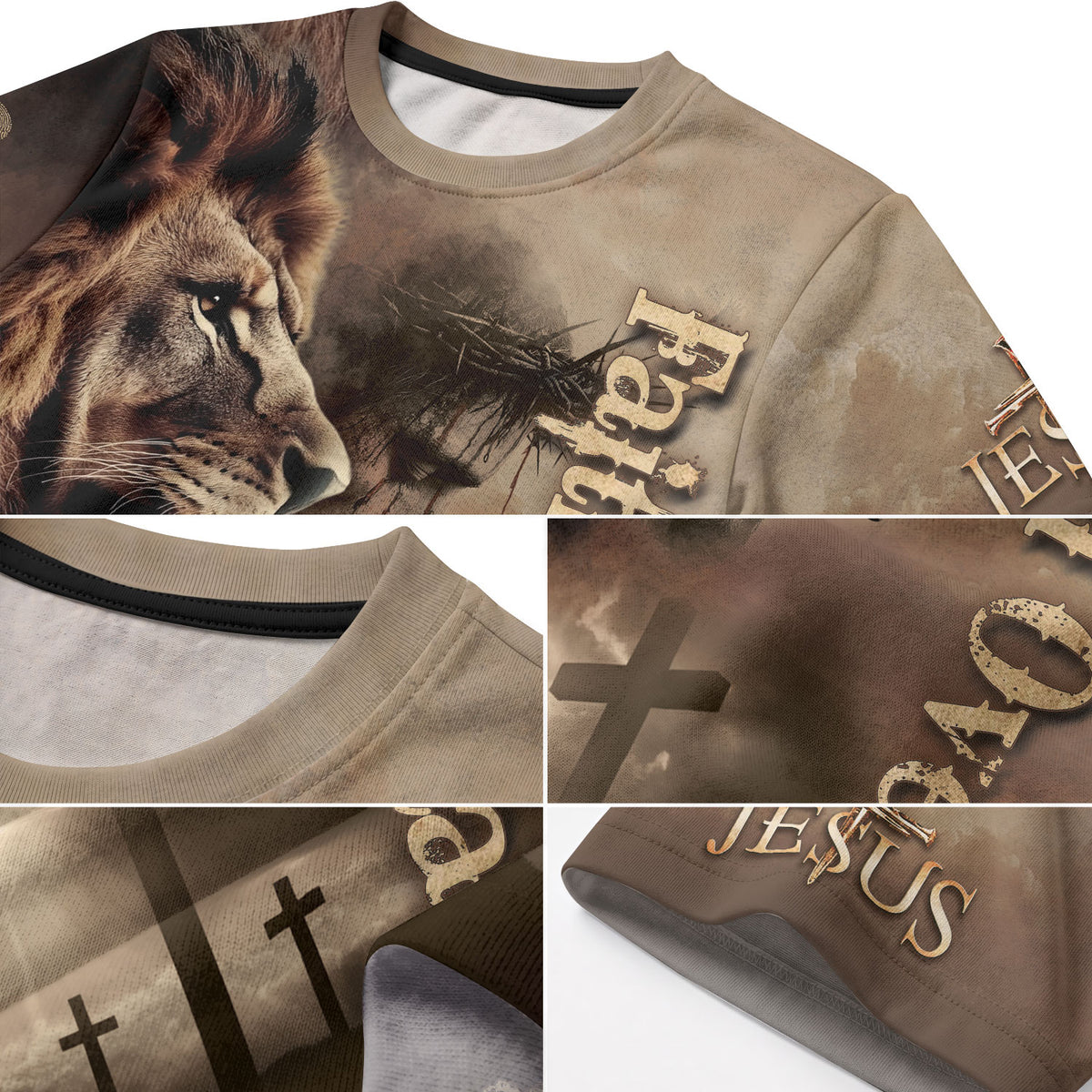 RustField Co Freedom Shirts - Faith Over Fear Jesus Lion and Cross Inspirational, Christian Tee Shirts for Men - Rust Field Wear