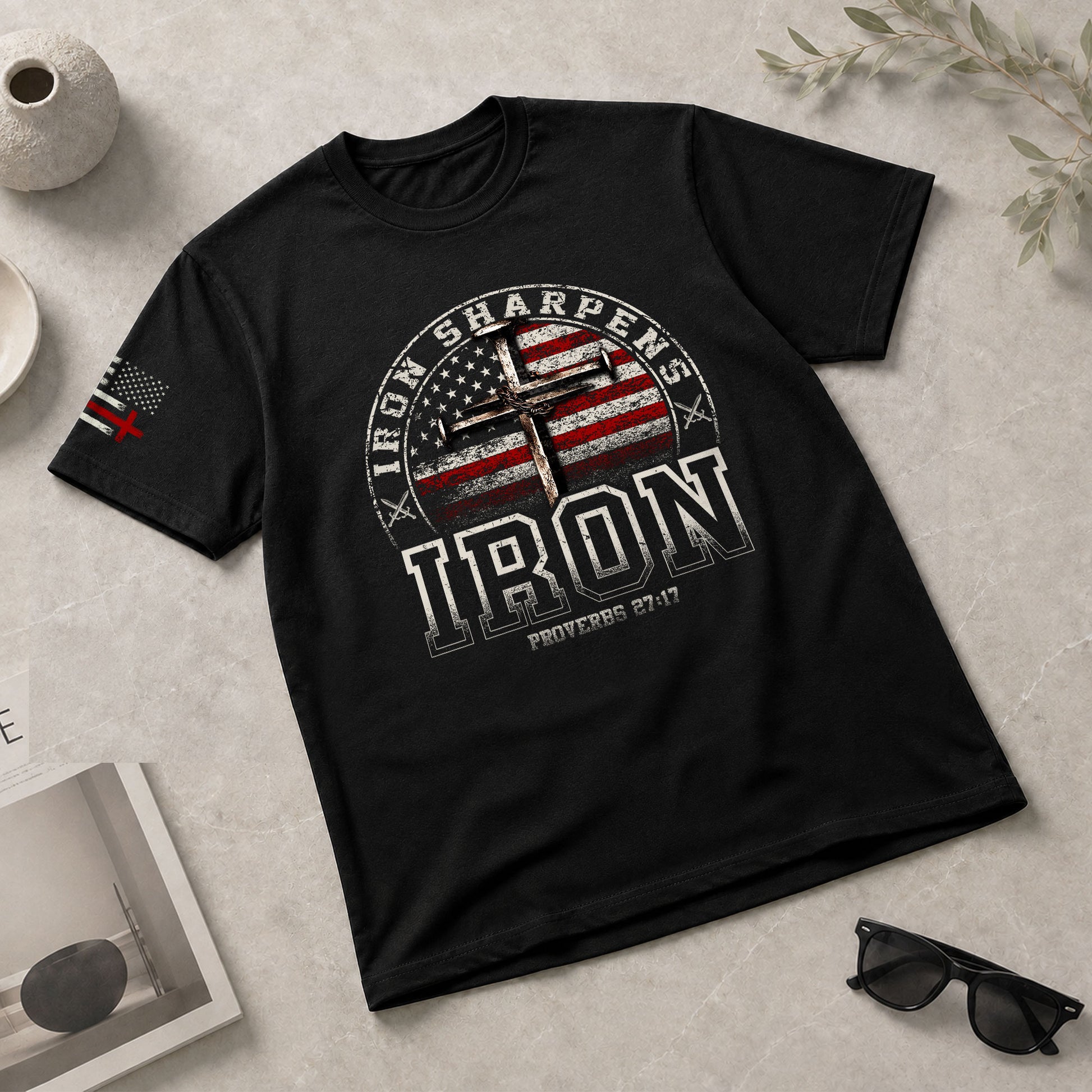 Christian Shirts for Men - Iron Sharpens Iron Christian, Christian Tee Shirts - Rust Field Wear