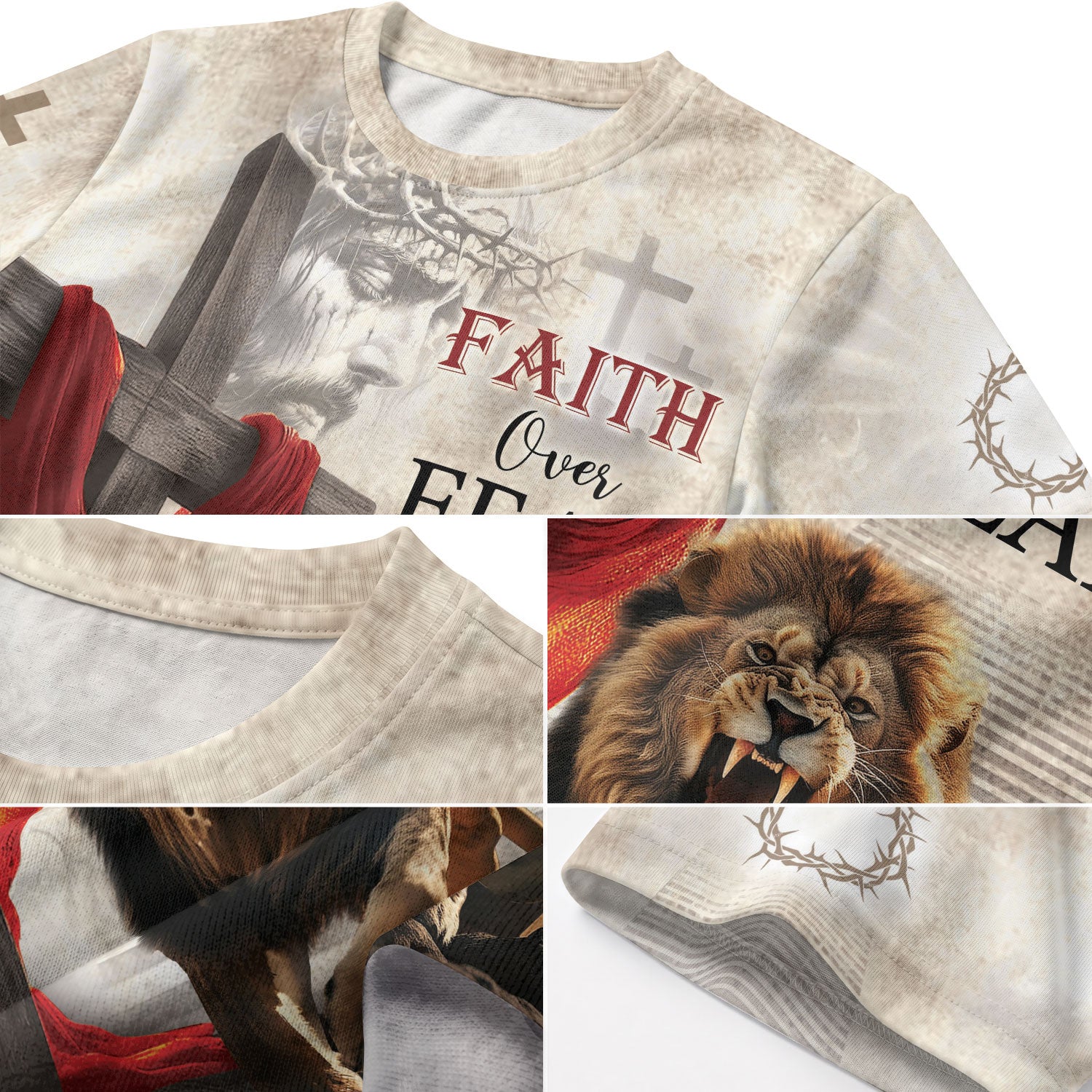 Christian Tee Shirts, Faith Over Fear with Heaven Steps - Freedom Shirts for Men, RustField Co - Rust Field Wear
