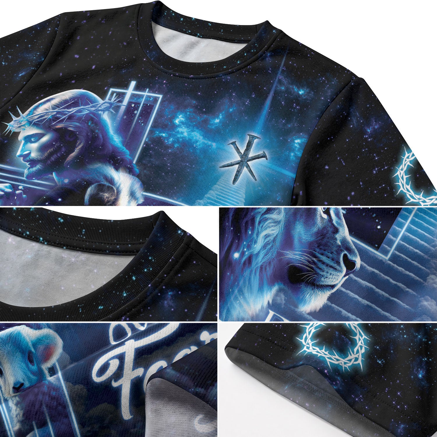 Faith Over Fear Heaven's Lion Lamb and Cross Vision - Christian Tee Shirts for Men, Freedom Shirts, RustField Co - Rust Field Wear