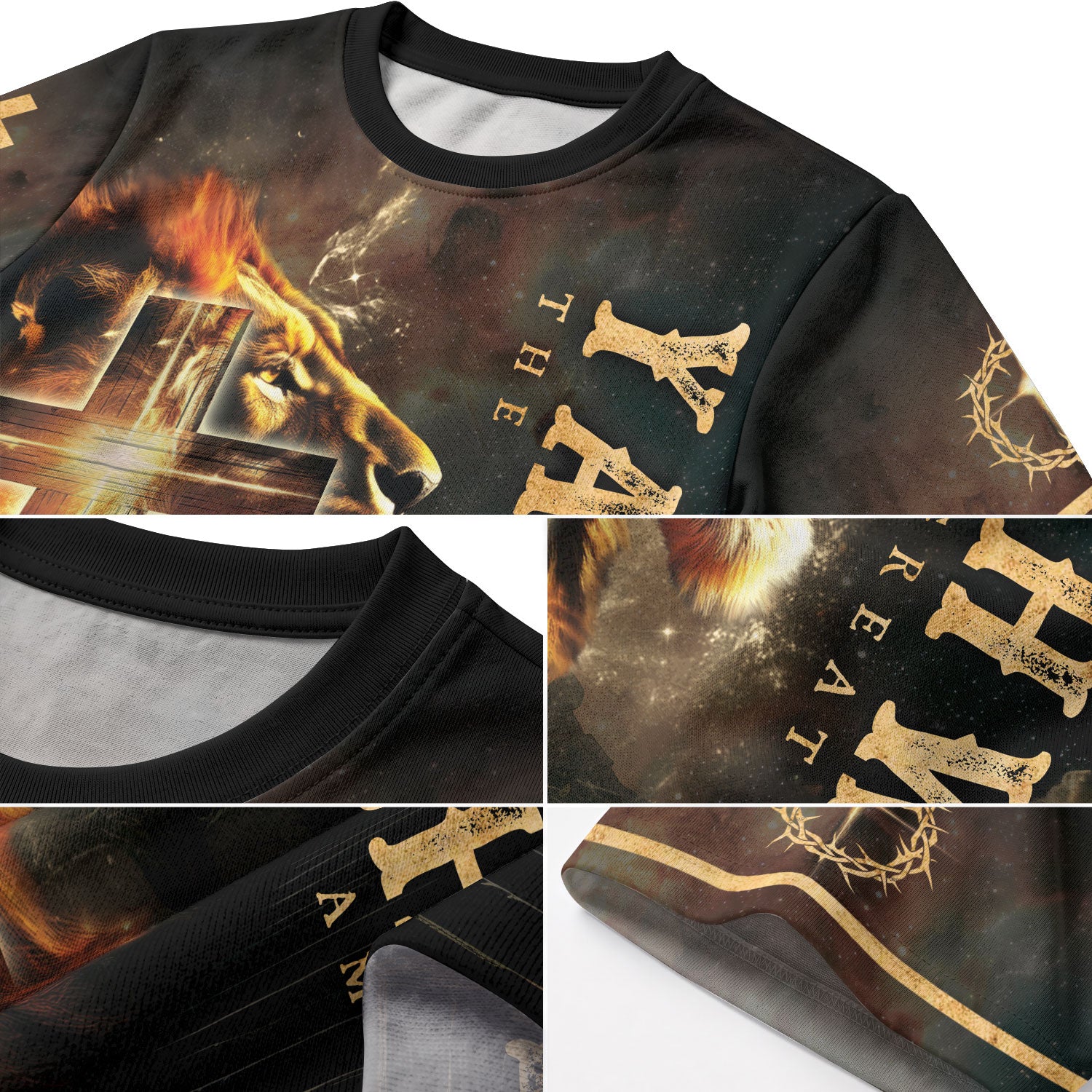 Yahweh The Great I Am Lion and Fiery Cross - RustField Co Freedom Shirts, Christian Tee Shirts for Men - Rust Field Wear
