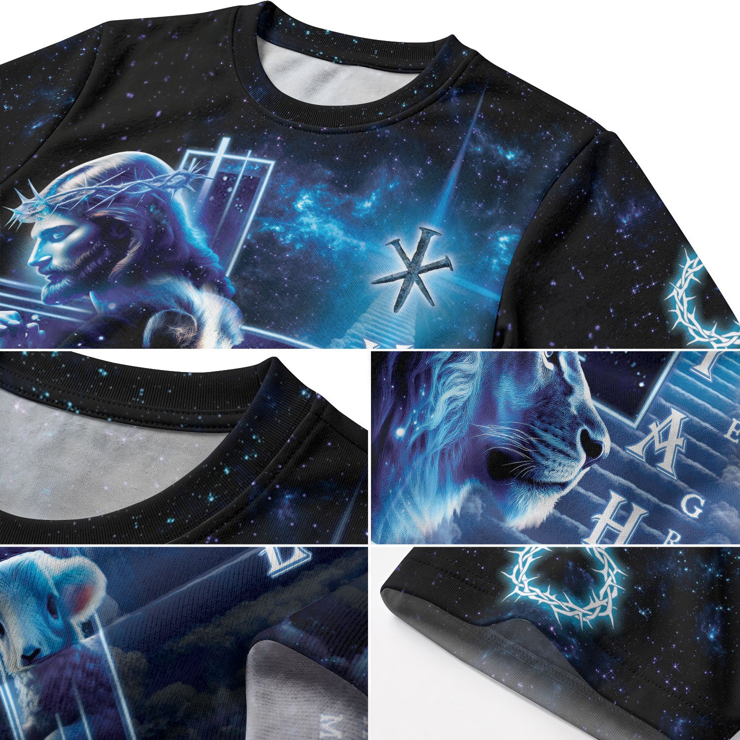 Yahweh The Great I Am in Heavenly with Lion and Lamb Christian Tee Shirts - Freedom Shirts for Men, RustField Co - Rust Field Wear