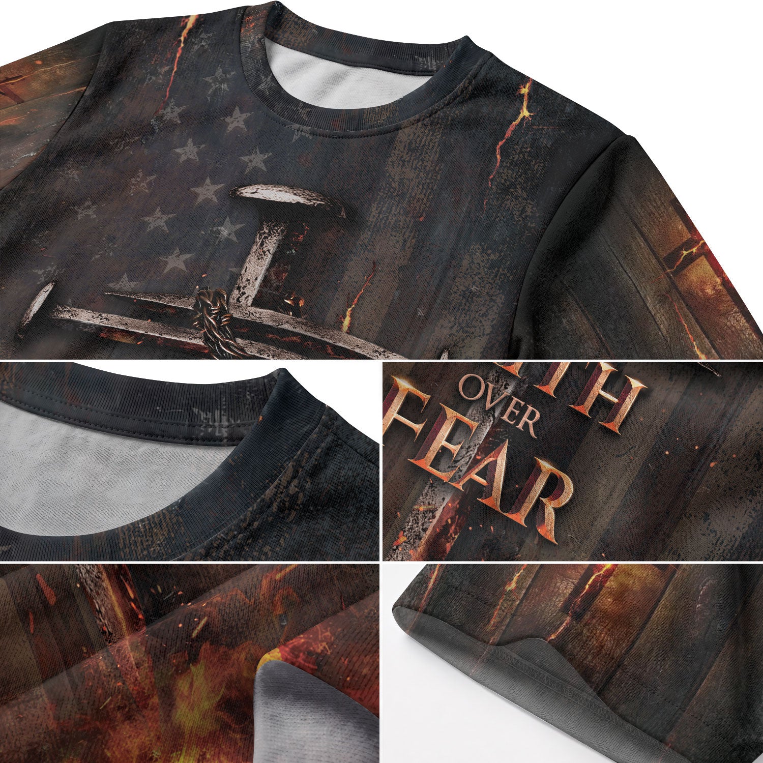 Freedom Shirts - Faith Over Fear Patriotic, Christian Tee Shirts for Men, RustField Co - Rust Field Wear