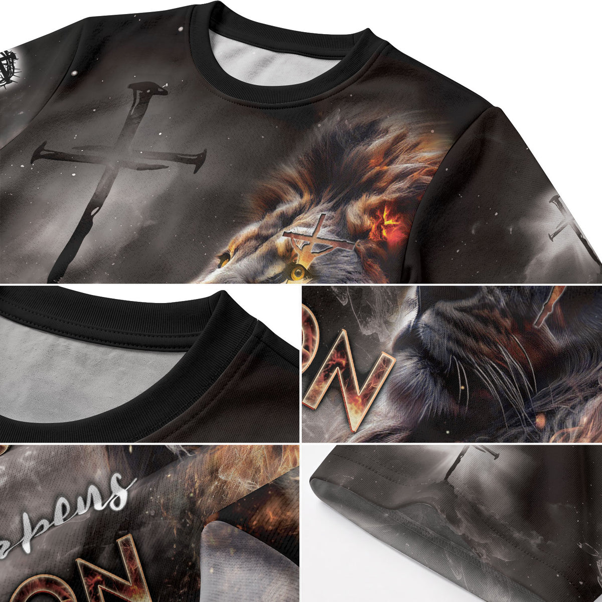 Freedom Shirts - Iron Sharpens Iron Fiery Lion Cross, Christian Tee Shirts for Men, RustField Co - Rust Field Wear