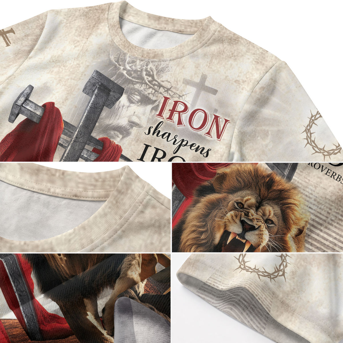 Iron Sharpens Iron Proverbs 27 17 Roaring Lion, Freedom Shirts - Christian Tee Shirts for Men, RustField Co - Rust Field Wear