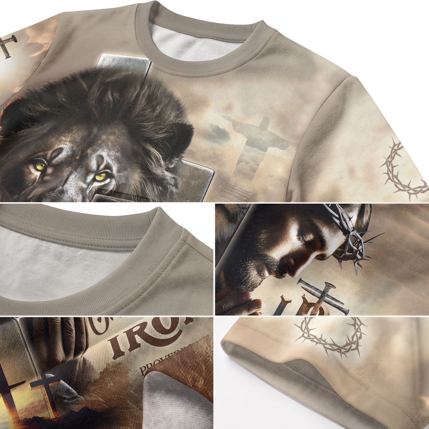 Iron Sharpens Iron Proverbs 27 17 Lion And Jesus - Christian Tee Shirts for Men, Freedom Shirts, RustField Co - Rust Field Wear