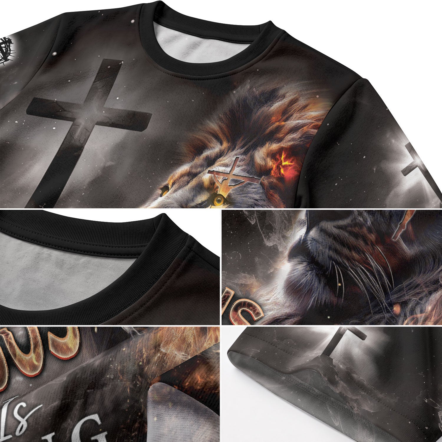 RustField Co, Jesus Is King The Fiery Lion Of Judah Faith - Christian Tee Shirts for Men, Freedom Shirts - Rust Field Wear