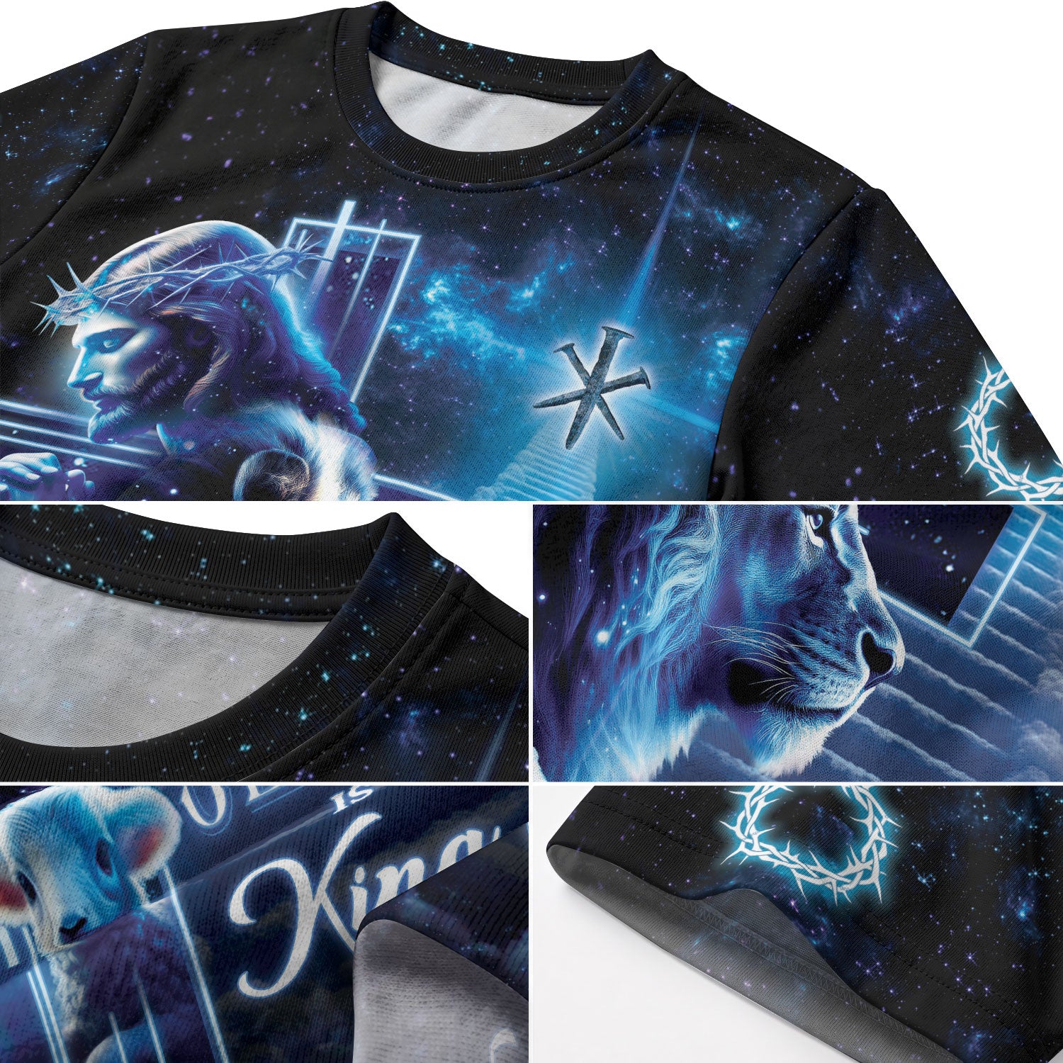 Jesus Is King The Lion And The Lamb On Heaven's Stair Christian Tee Shirts - Freedom Shirts for Men, RustField Co - Rust Field Wear