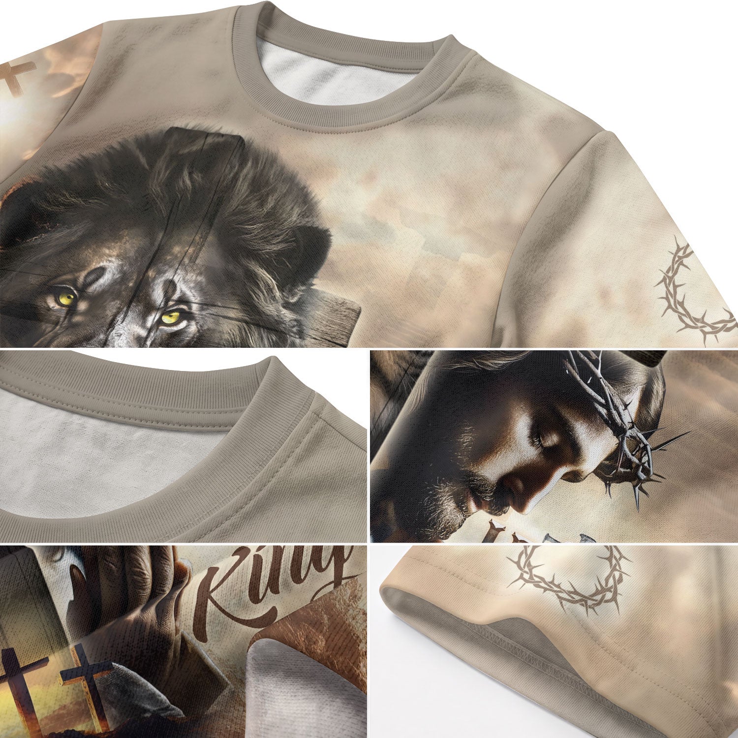 Freedom Shirts for Men, The Risen King Is Lord Of All Lion And Cross - Christian Tee Shirts, RustField Co - Rust Field Wear