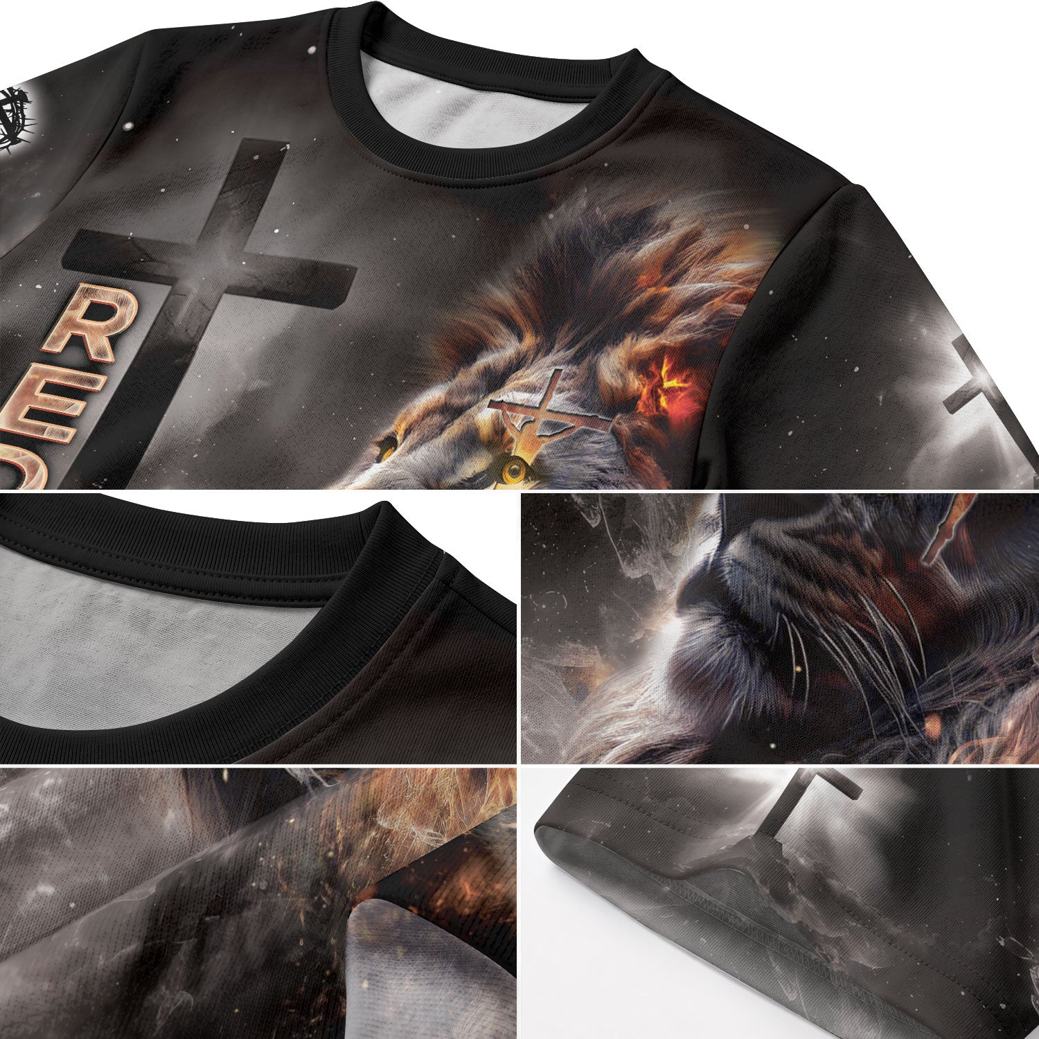 RustField Co Freedom Shirts - Redeemed By The Lion Of Judah Fiery, Christian Tee Shirts for Men - Rust Field Wear