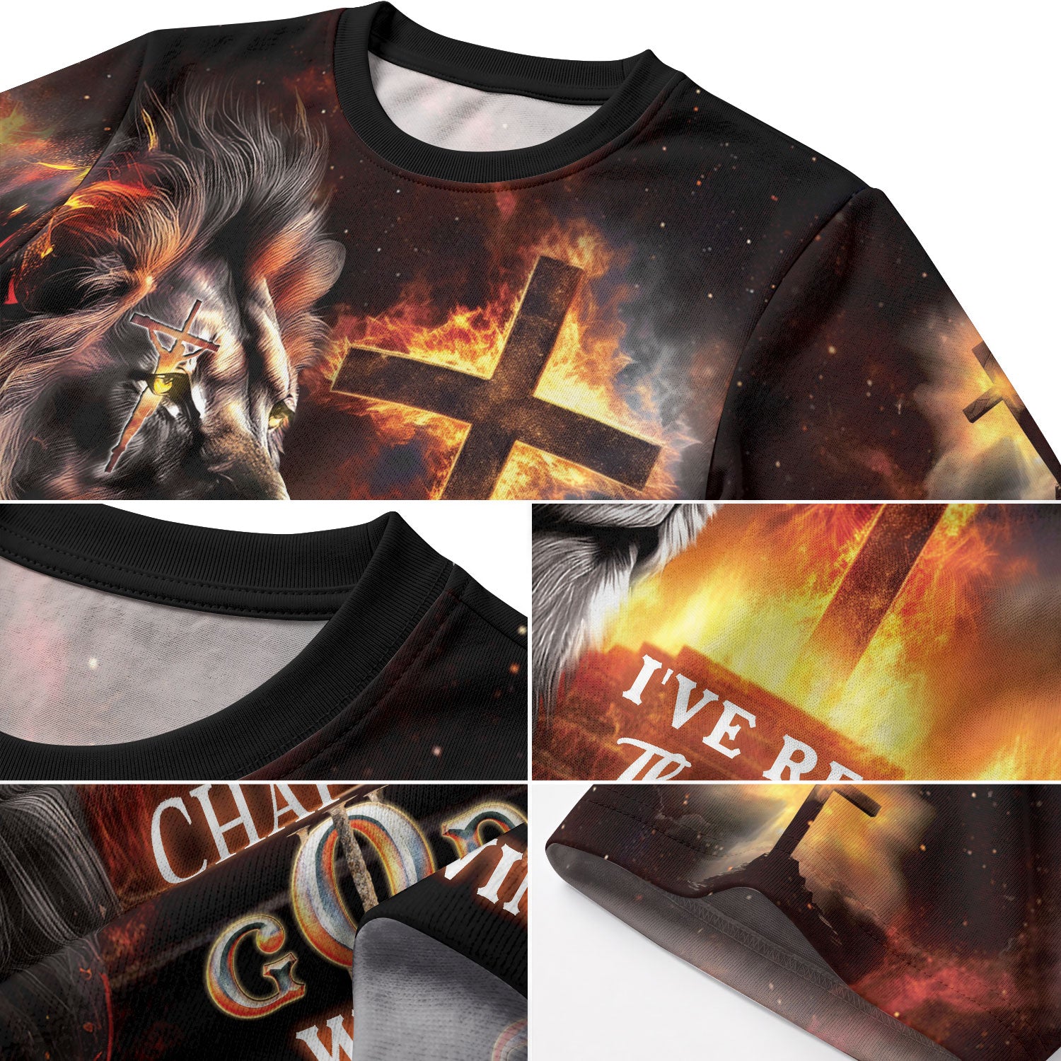 RustField Co, I've Read The Final Chapter God Wins Lion Cross Fire - Christian Tee Shirts for Men, Freedom Shirts - Rust Field Wear