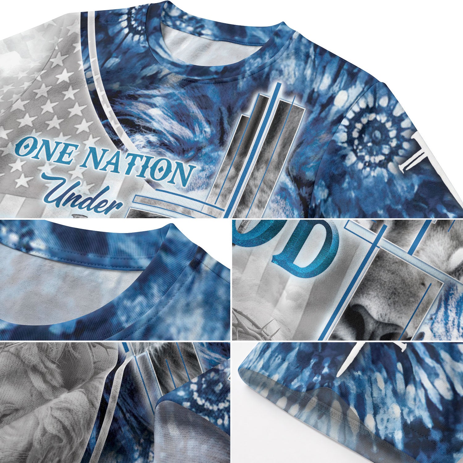 Christian Tee Shirts, One Nation Under God Lion Cross - Freedom Shirts for Men, RustField Co - Rust Field Wear